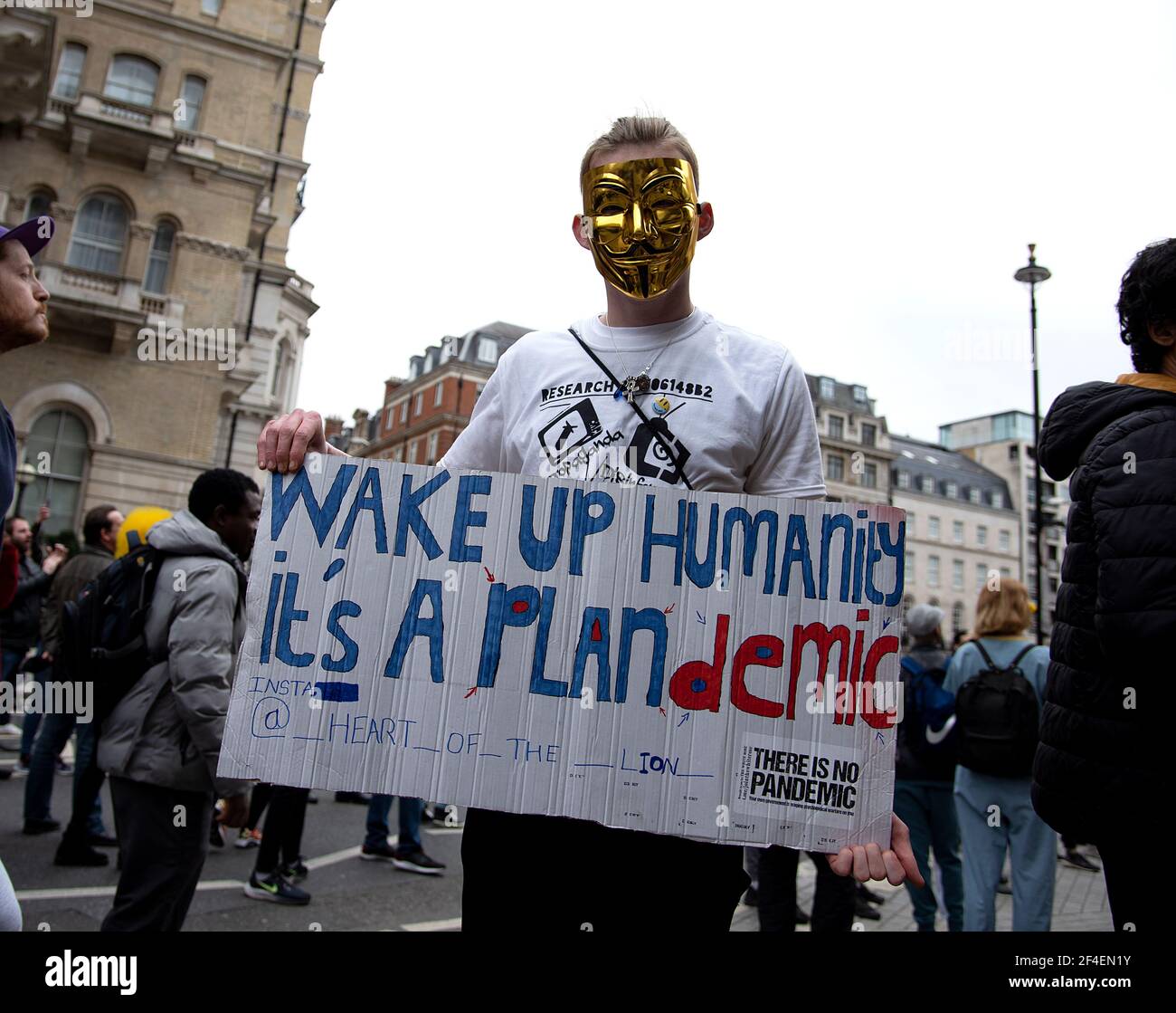 London, UK, 20th Mar 2021, Coronavirus Lockdown Restrictions Demonstration Credit: Loredana Sangiuliano/Alamy Live News Stockfoto