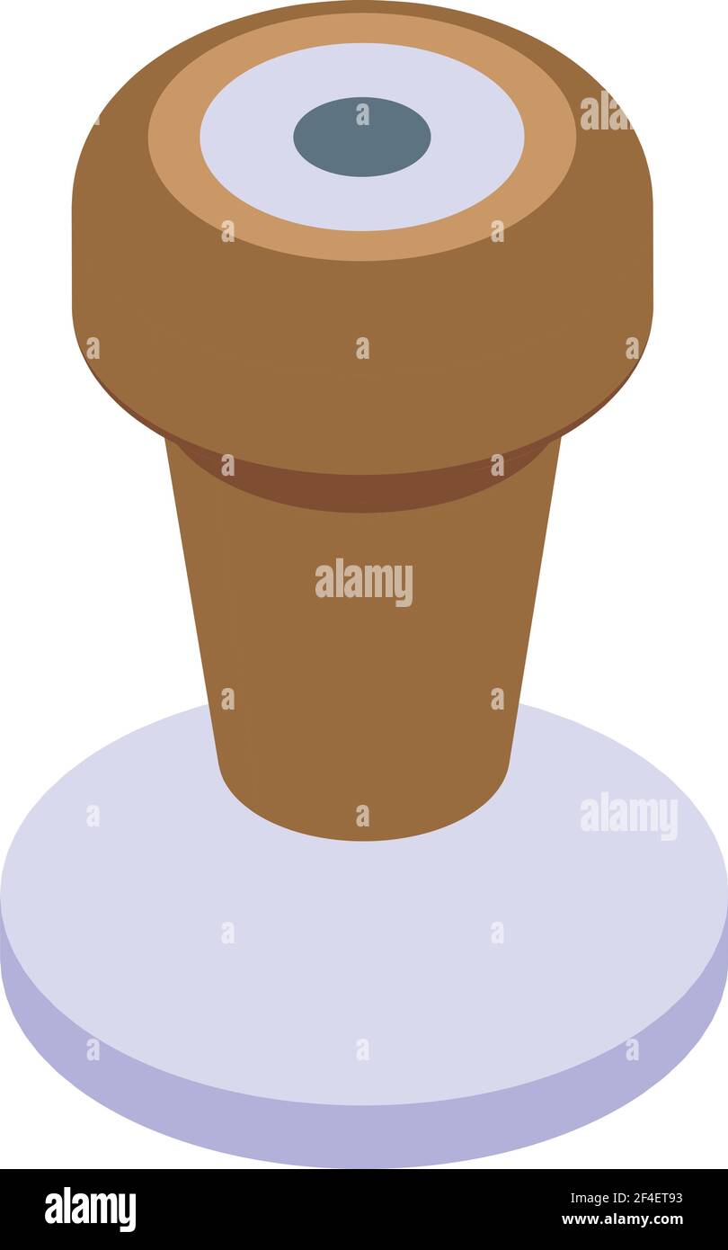 Kaffeestampfer-Symbol. Isometrisch von Kaffee Sabotagevektor Symbol für Web-Design isoliert auf weißem Hintergrund Stock Vektor