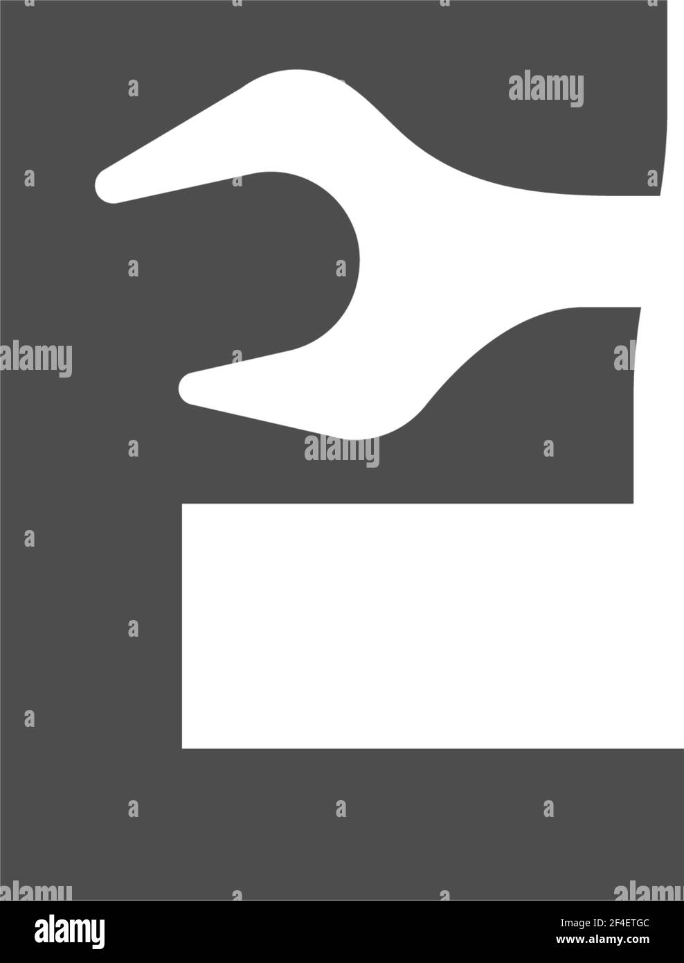 Buchstabe E Logo Symbol mit Schraubenschlüssel Design Vektor Illustration Stock Vektor