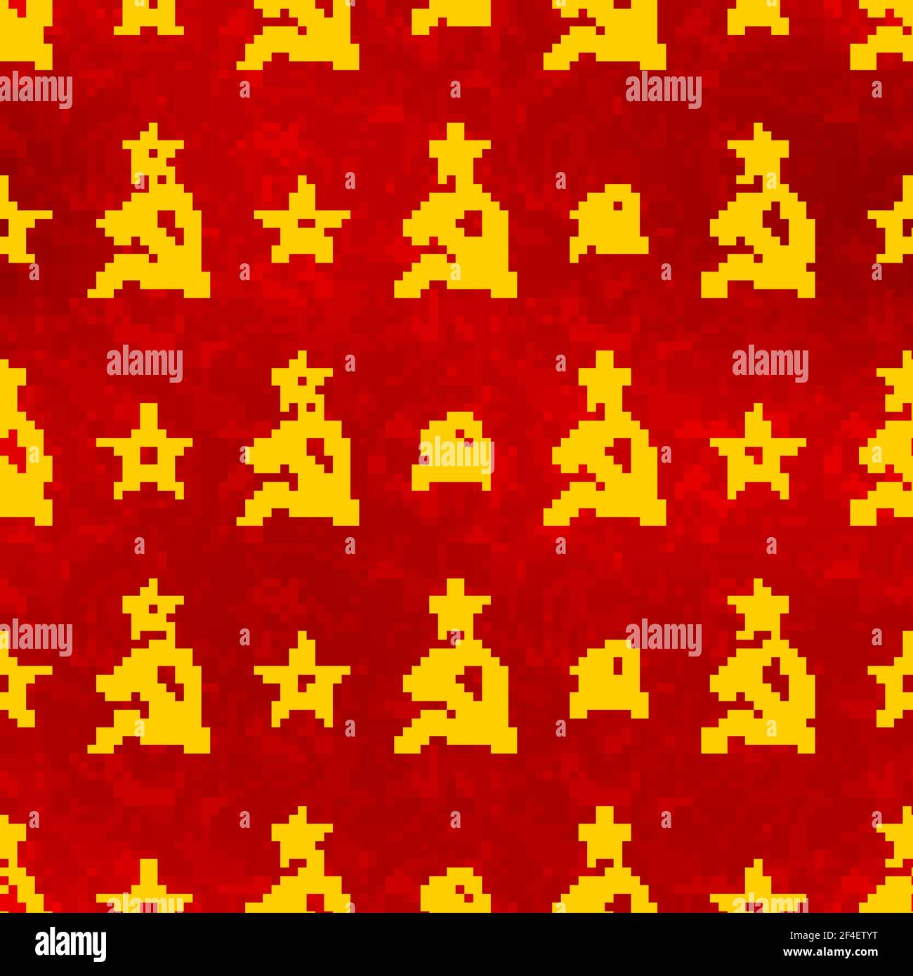 Sowjetische Sichel und Hammer Symbol, kommunistische UdSSR Flagge nahtlose Muster Stock Vektor