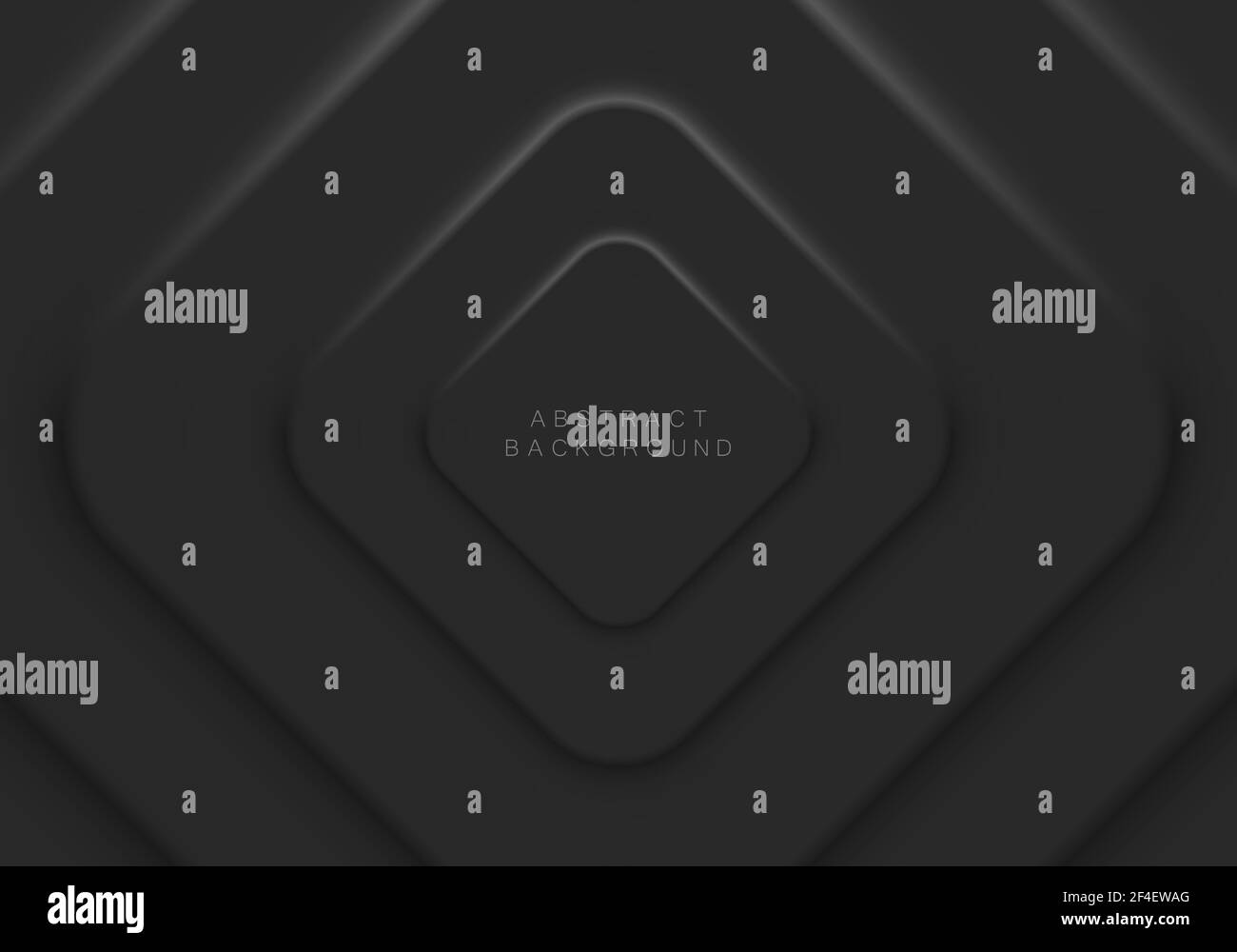 Weiches, klares und schlichtes futuristisches Design aus quadratischen Formelementen. Minimalistischer schwarzer Hintergrund. Abstraktes Hintergrundbild Vektor Hintergrund für Banner Stock Vektor