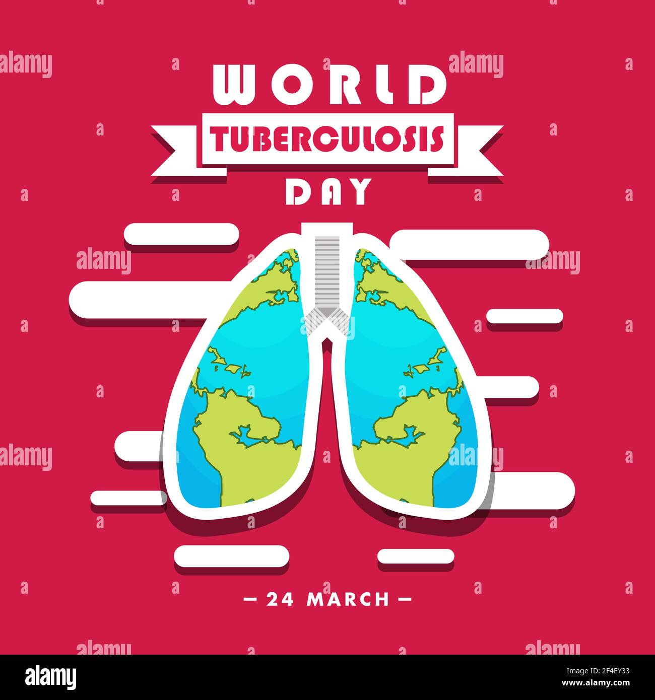 Welttuberkulosetag, 24. März, Banner, Poster zur Kampagne für das Gesundheitswesen Stock Vektor