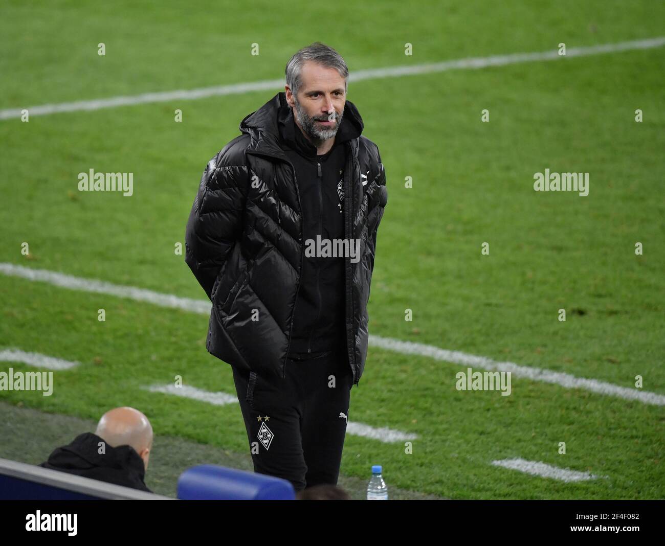 Trainer Marco Rose (Borussia Mönchengladbach) 20,02.2021, Fussball GER, Saison 2020 2021, 1. Bundesliga, 26. Spieltag, FC Schalke 04 - Borussia Mönc Stockfoto