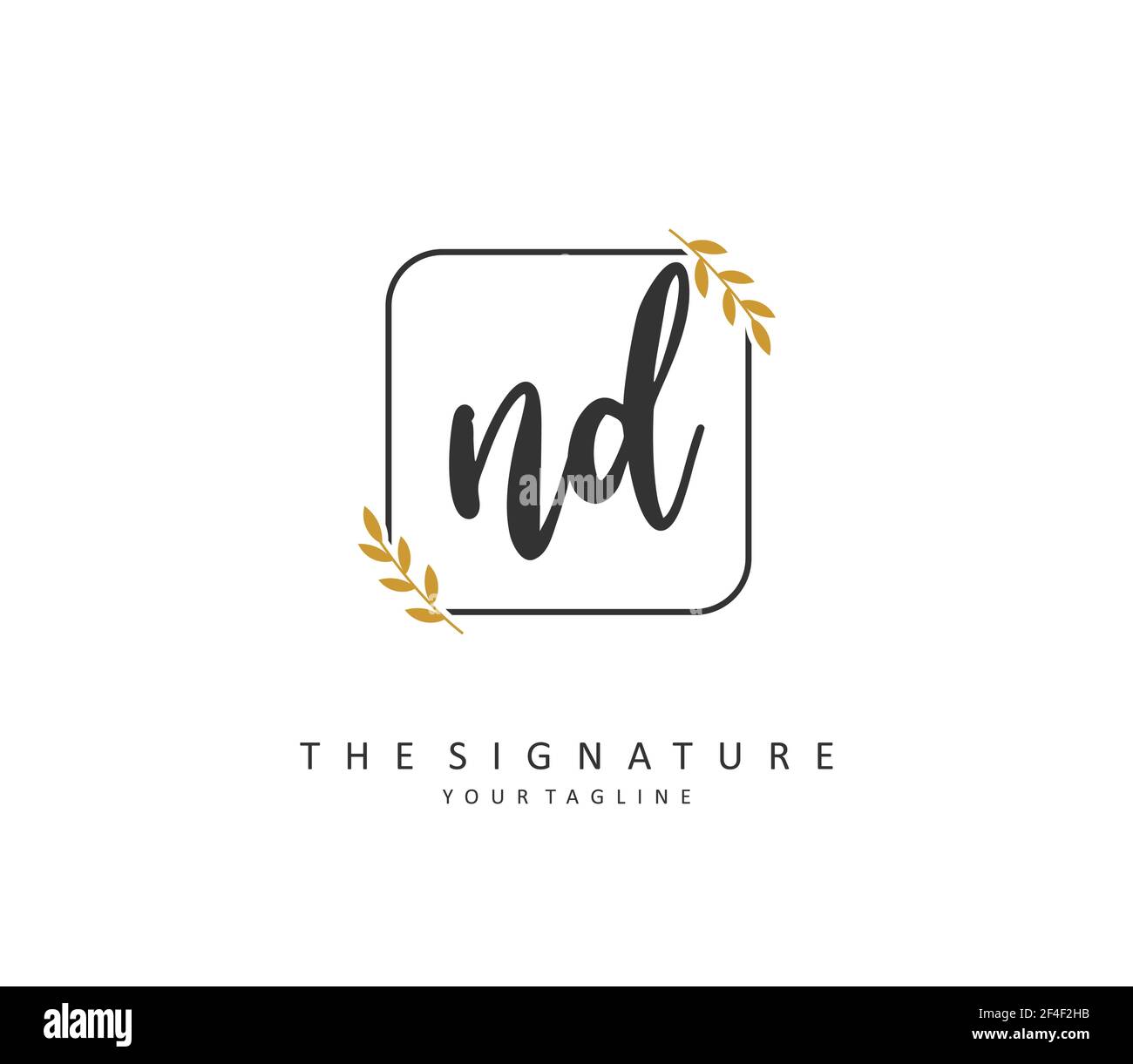 UND anfängliche Briefhandschrift und Signaturlogo. Ein Konzept handschriftlich Initiallogo mit Template-Element. Stock Vektor