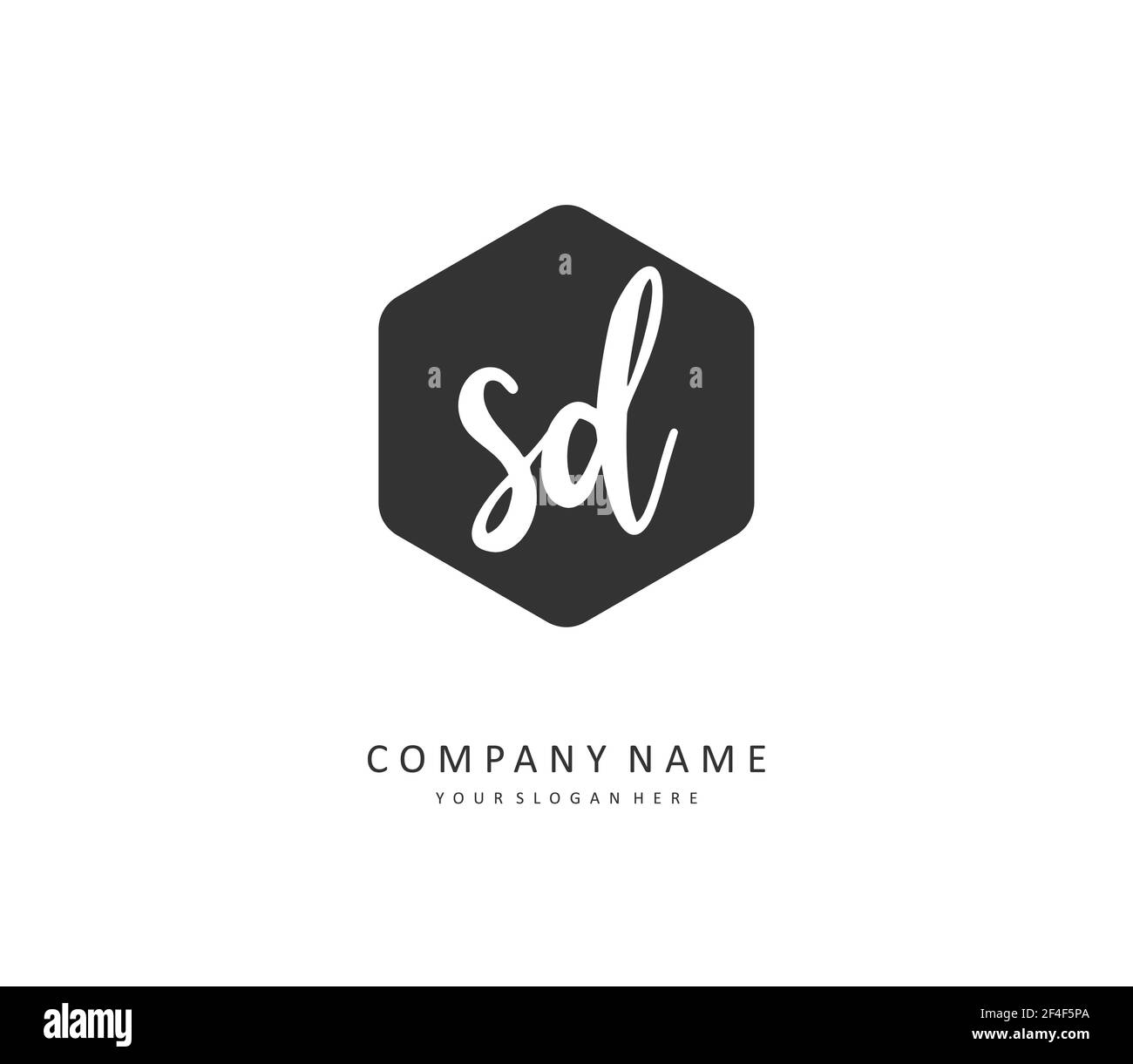 SD-Anfangsbuchstaben und Signaturlogo. Ein Konzept handschriftlich Initiallogo mit Template-Element. Stock Vektor
