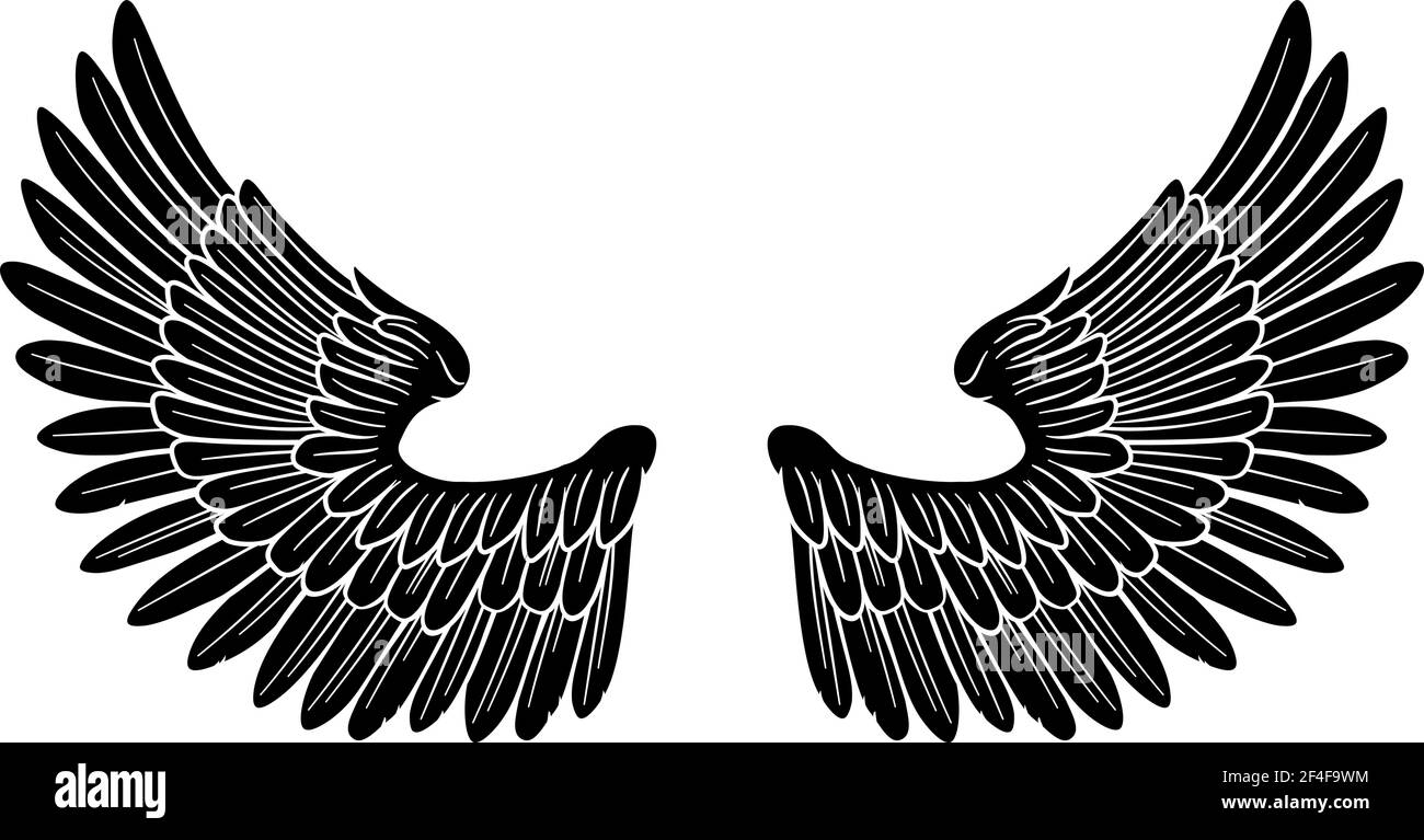 Paar Engel oder Eagle Bird Wings Stock Vektor