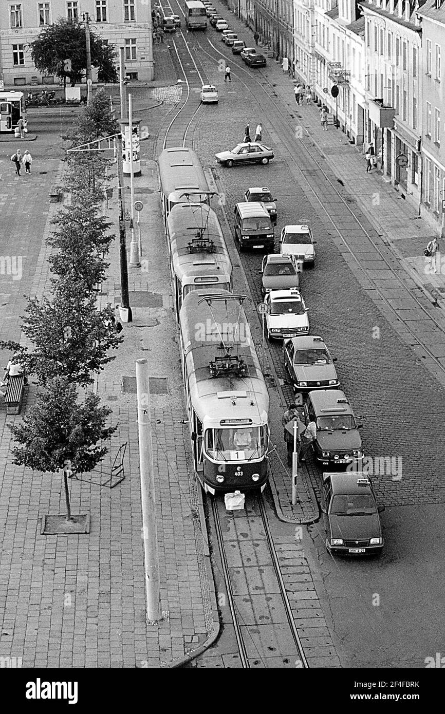 Schwerin in der ehemaligen DDR 1990 Stockfoto