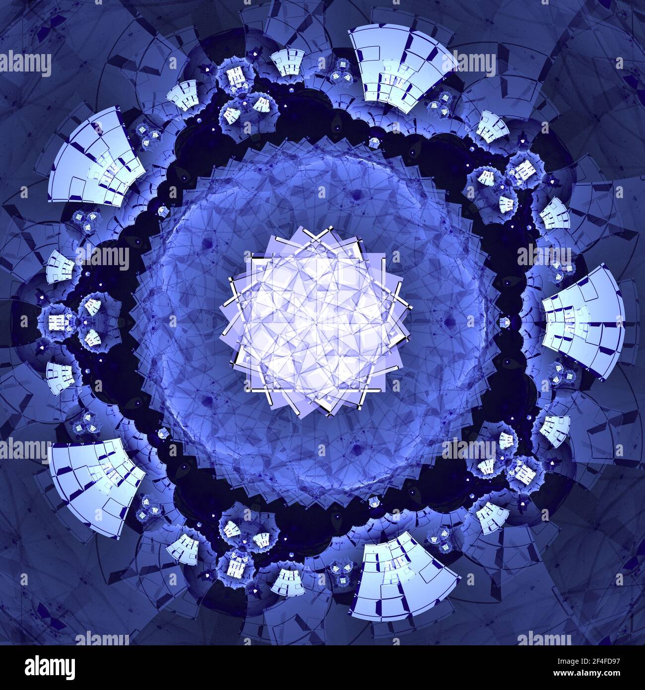 Fraktales Design Mit Blauer Icy Flame Stockfoto