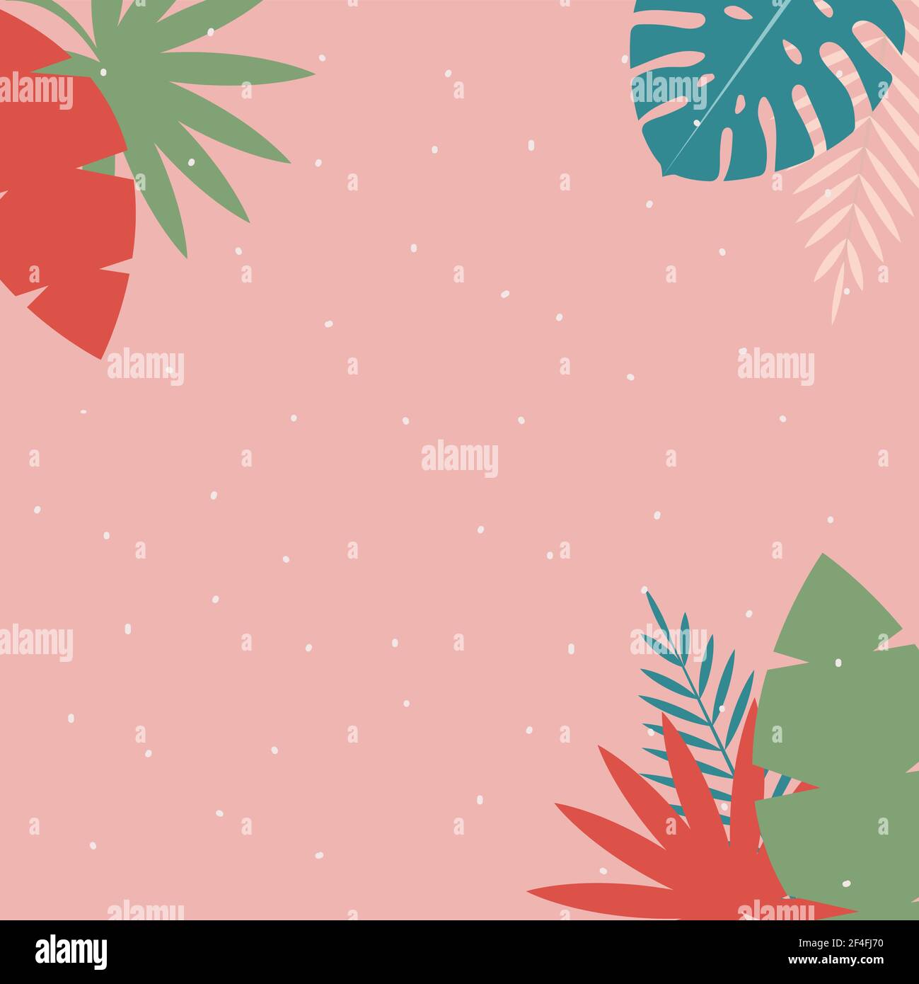 Einfache tropische Handfläche und Motstera Blätter natürlichen Hintergrund. Vektorgrafik EPS10 Stock Vektor