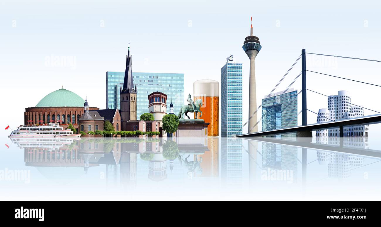 Die Wahrzeichen Düsseldorfs Stockfoto