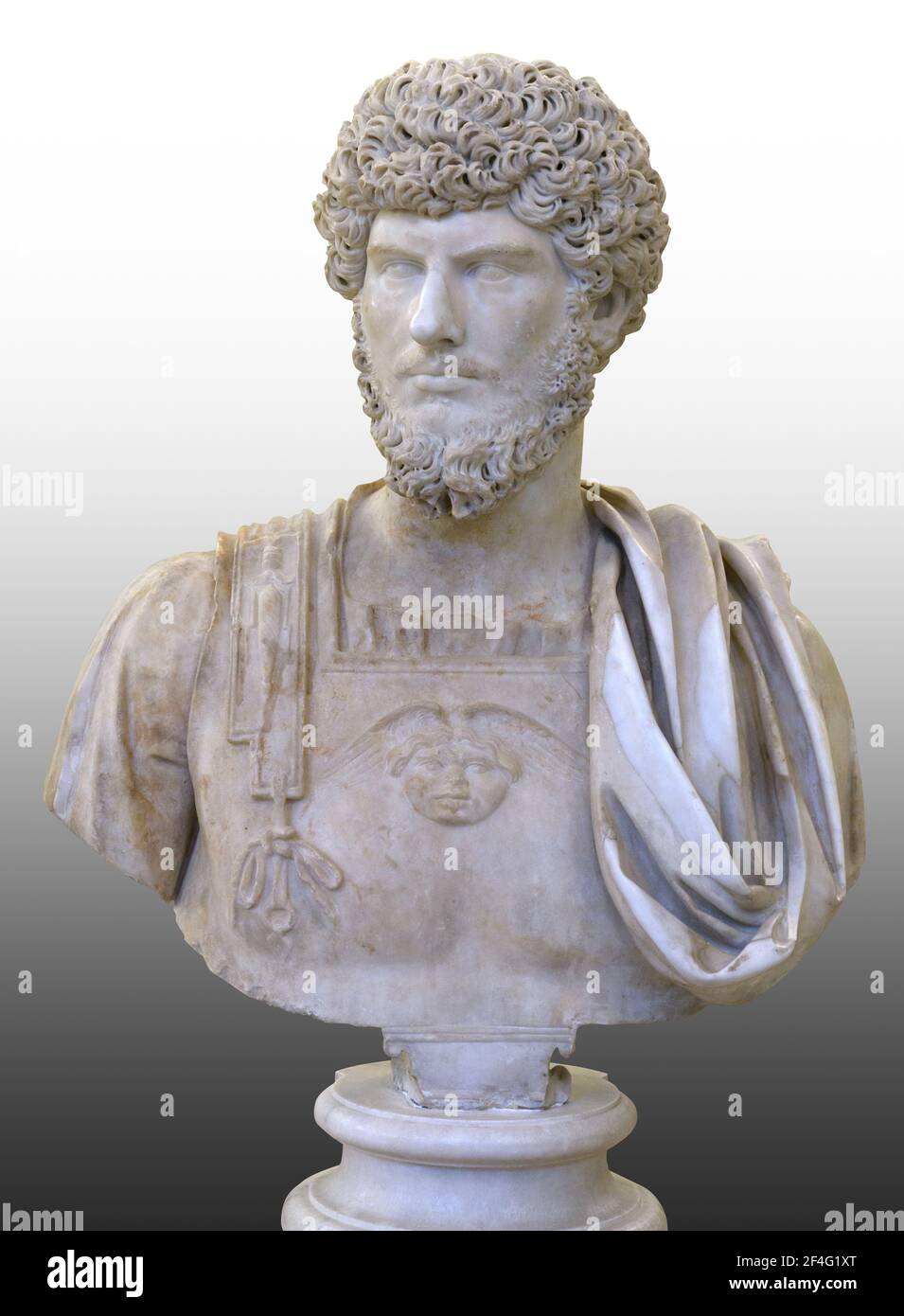 Büste des Kaisers Lucius Verus. Lucius Verus war Co-Herrscher mit Marcus Aurelius Stockfoto