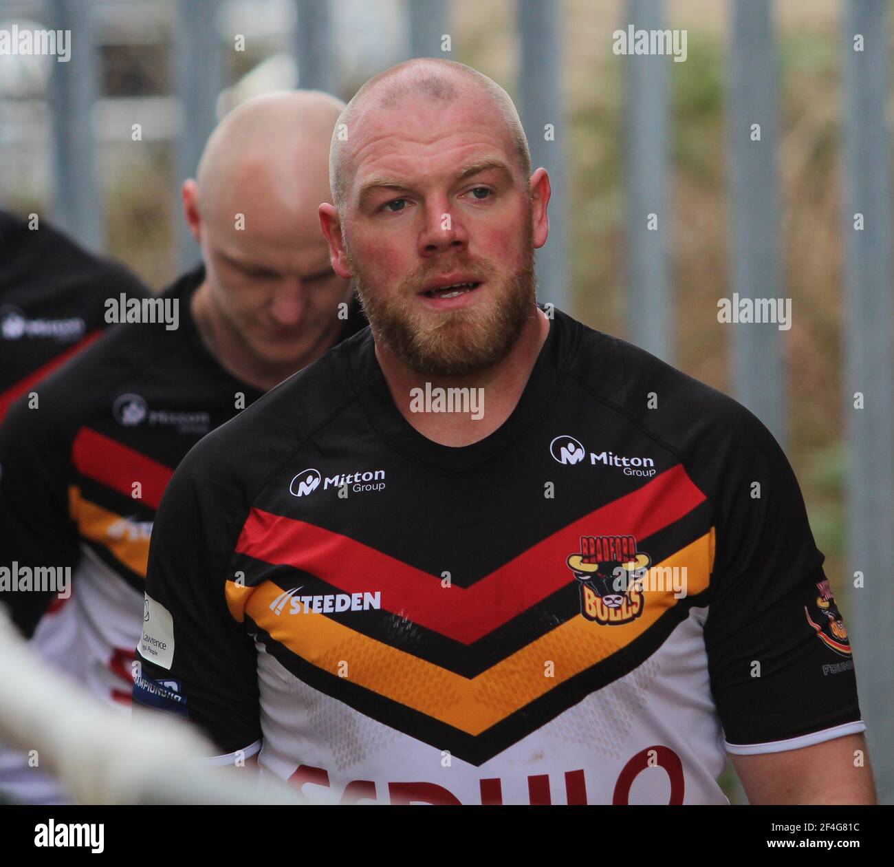 Featherstone, Großbritannien. 03rd Oktober 2020. Steve Crossley (#10 Bradford Bulls) vor dem Betfred Challenge Cup Spiel zwischen Featherstone Rovers und Bradford Bulls im Millennium Stadium in Featherstone Credit: SPP Sport Press Foto. /Alamy Live Nachrichten Stockfoto