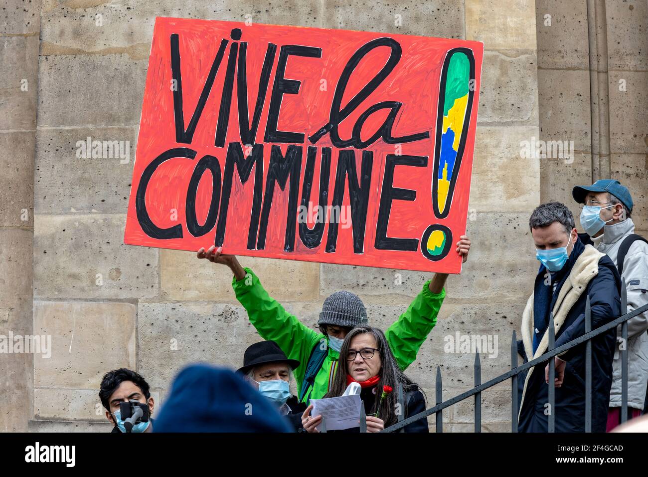 Paris, Frankreich. März 2021, 18th. Gedenken an den 150th. Jahrestag der Pariser Kommune in Paris, Frankreich. Stockfoto