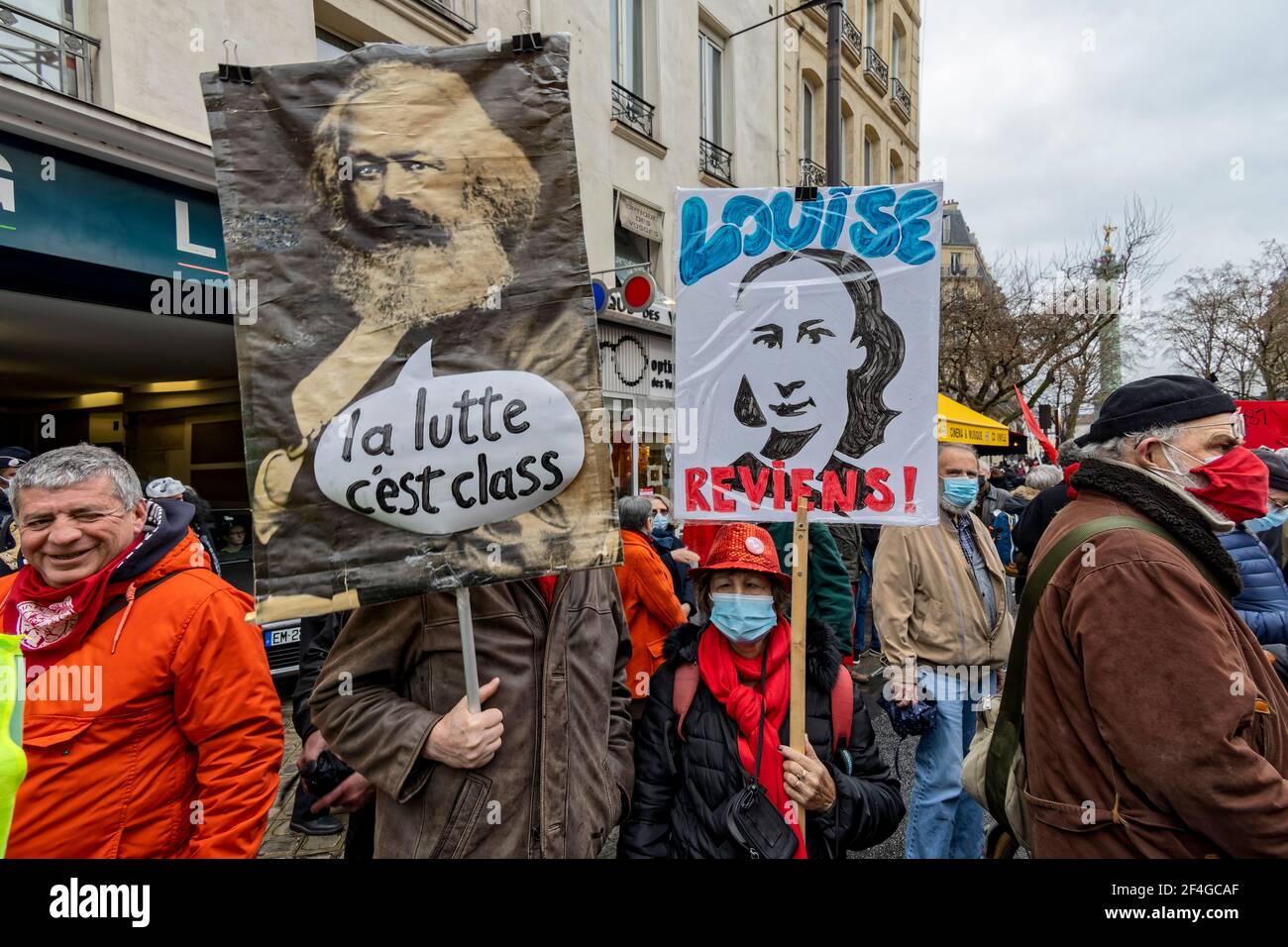 Paris, Frankreich. März 2021, 18th. Gedenken an den 150th. Jahrestag der Pariser Kommune in Paris, Frankreich. Stockfoto