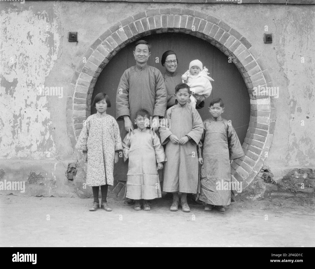 Die Yens und Familie, China, Ding Xian (China), Dingzhou Shi (China), Hebei Sheng (China), 1931. Aus der Sammlung Sidney D. Gamble Photographs. () Stockfoto