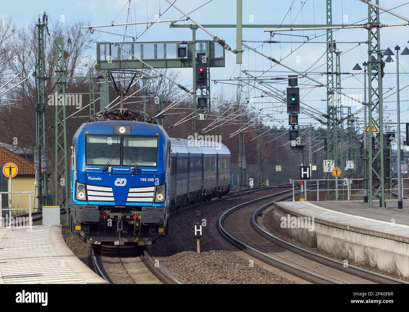 Wittenberge, Deutschland. März 2021, 16th. Die IC 177 der Tschechischen