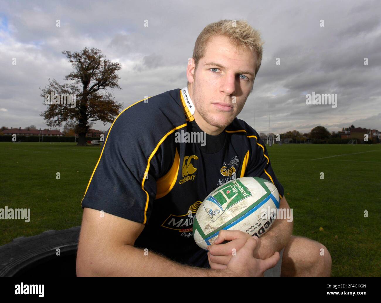 JAMES HASKELL VOM WASPS RUGBY CLUB. 8/11/2007. BILD DAVID ASHDOWN Stockfoto