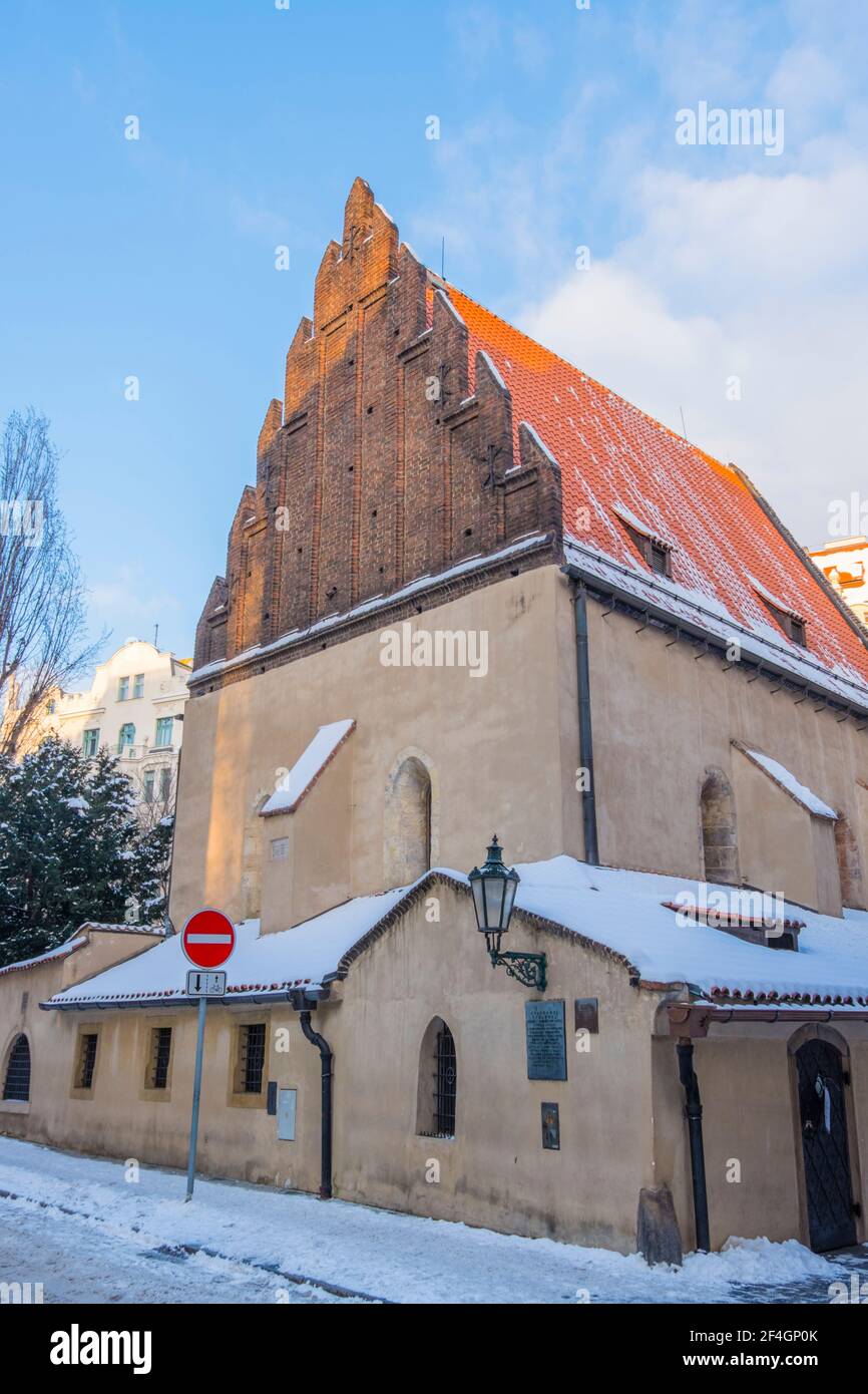 Staronová Synagoga, Alte Neue Synagoge, Josefov, Prag, Tschechische Republik Stockfoto