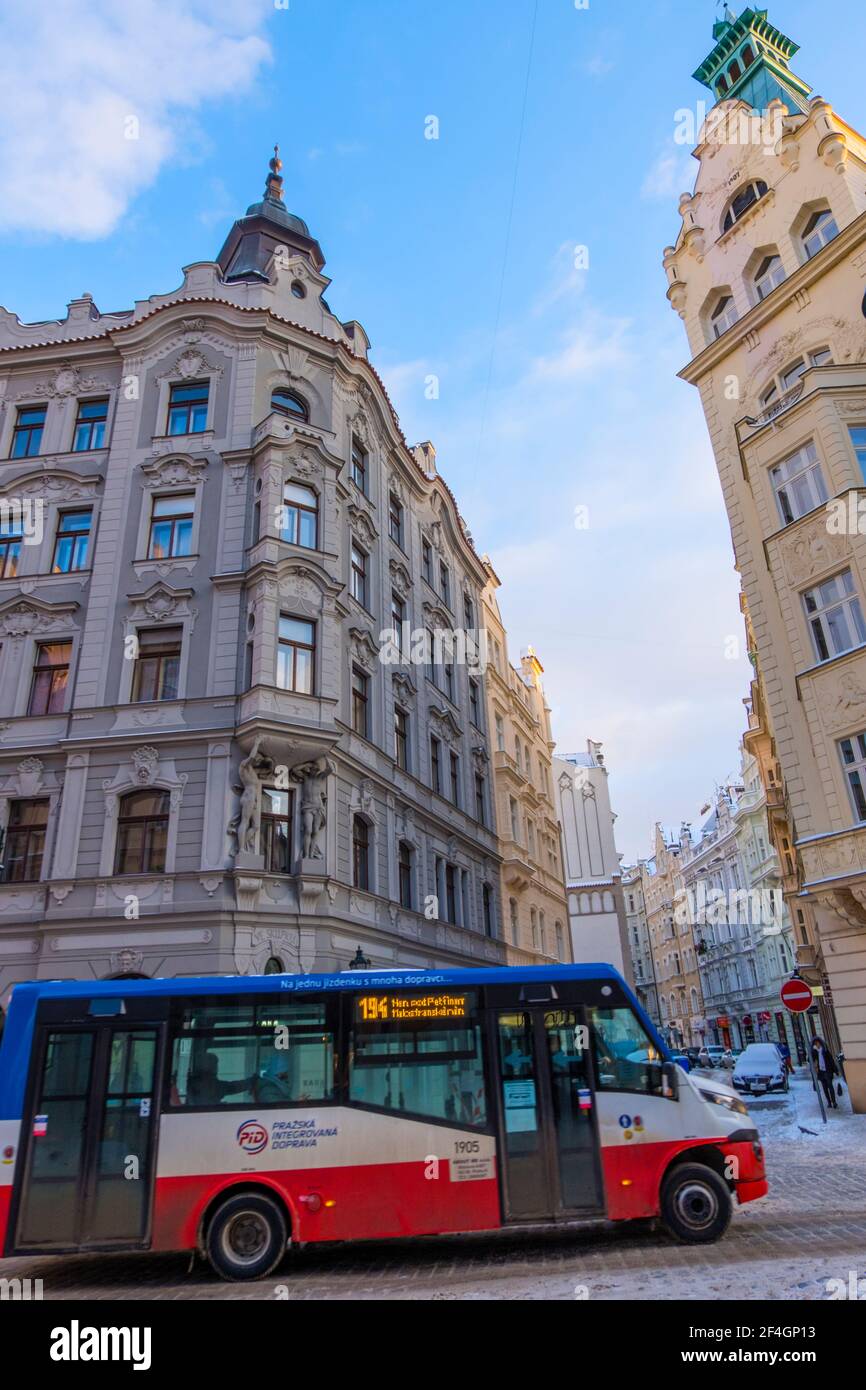 Bus 194, Josefov, Prag, Tschechische Republik Stockfoto