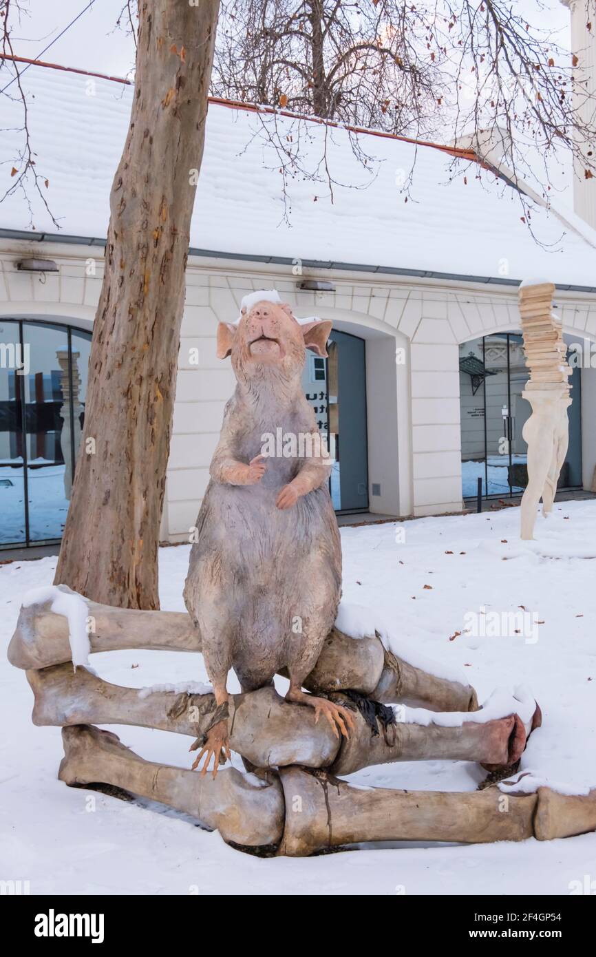 Teil der Skulpturengruppe Revolution Evolution, von Krystof Hosek, Kampa Museum, Museum für zeitgenössische Kunst, Kampa Insel, Mala strana, Prag, Czec Stockfoto