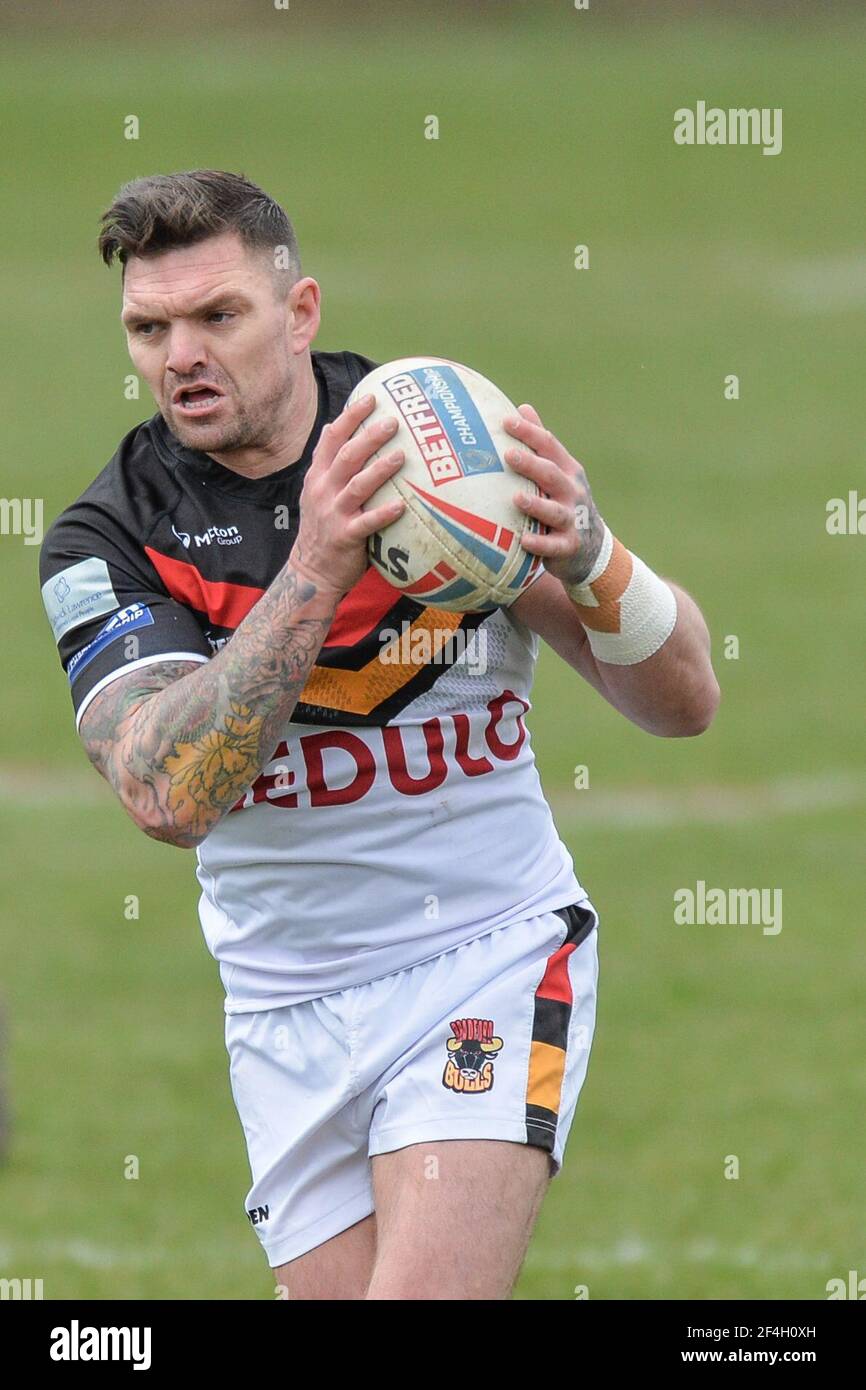 Featherstone, England - 21st. März 2021 - Danny Brough von Bradford Bulls in Aktion während der Rugby League Betfred Challenge Cup Runde 1 zwischen Featherstone Rovers und Bradford Bulls im Millenium Stadium, FeatherstoneUK Dean Williams/Alamy Live News Stockfoto