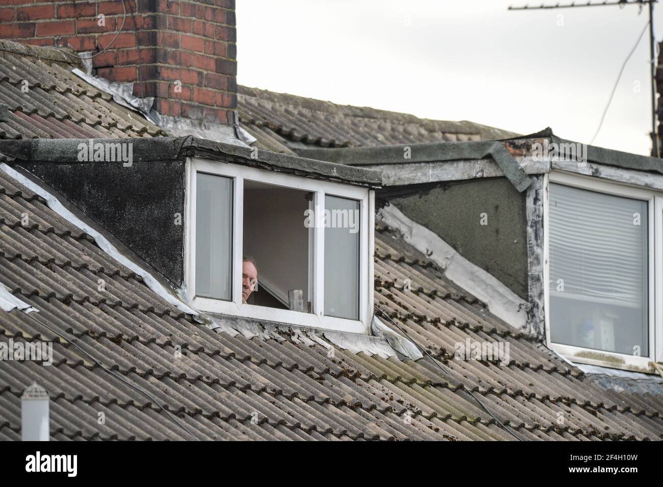 Featherstone, England - 21st. März 2021 - man Uhren Rugby League Betfred Challenge Cup Runde 1 Spiel zwischen Featherstone Rovers gegen Bradford Bulls im Millenium Stadium, Featherstone, UK Dean Williams/Alamy Live News Stockfoto