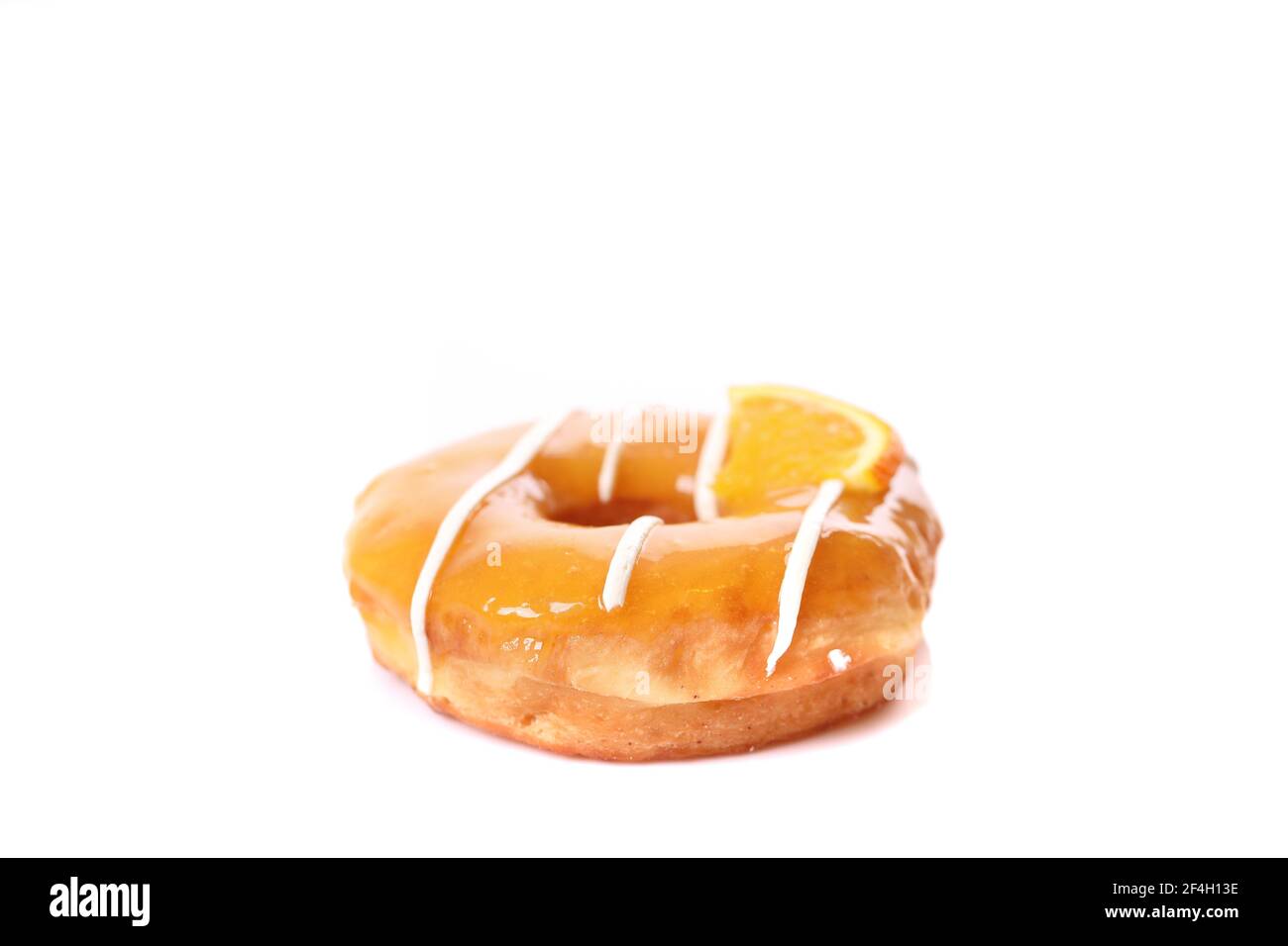 Orange Donut isoliert auf weißem Hintergrund Stockfoto