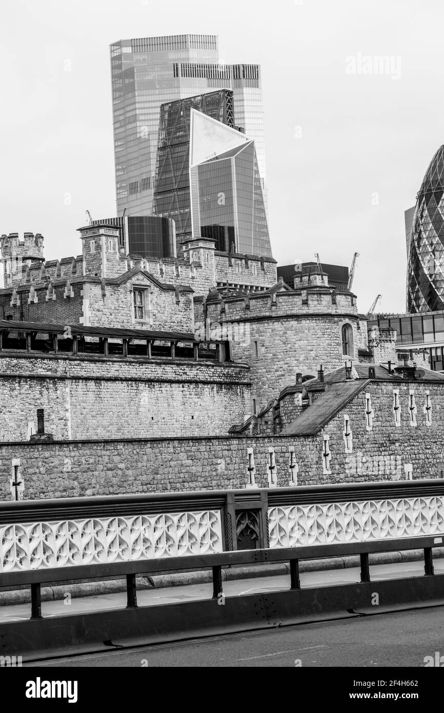 London entlang der Themse Stockfoto