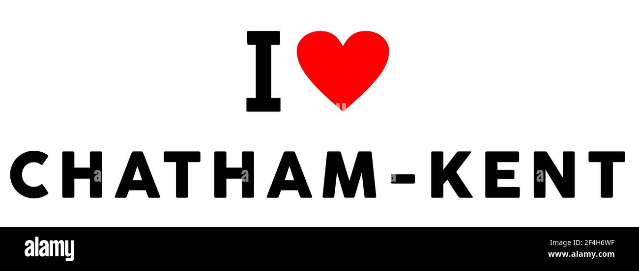 Ich liebe Chatham-Kent Stadt wie Herz Reise Tourismus Symbol Stockfoto