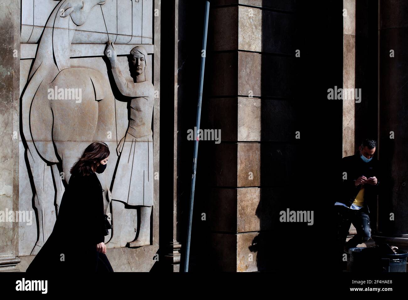 Straßenszene, Barcelona, spanien. Stockfoto