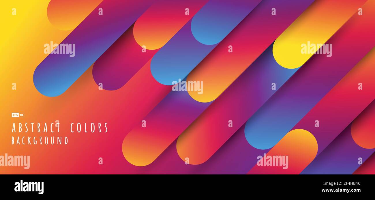 Vorlage für abstrakte Farben Vorlage für Stypenmuster. Überlappung mit abgerundeter Linie und Schatten 3D Hintergrund. Illustration Vektor Stock Vektor