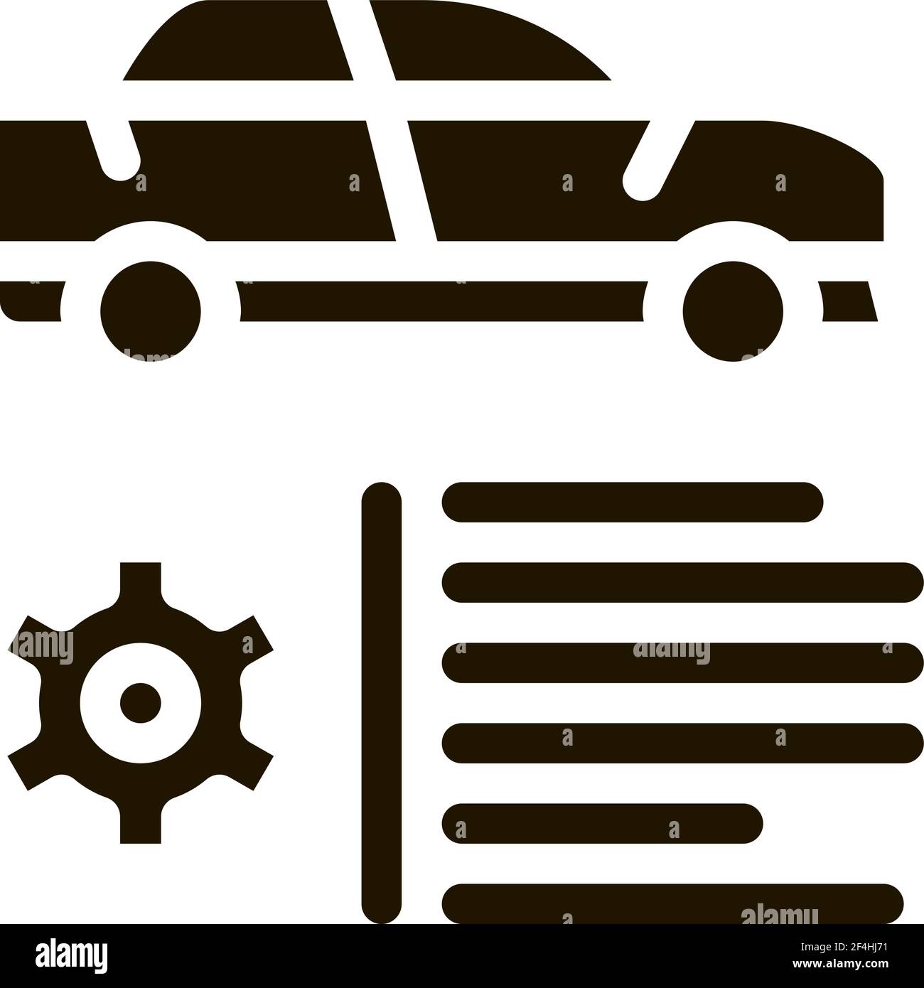 Auto Feature Getriebe Symbol Vektor Glyphe Illustration Stock Vektor