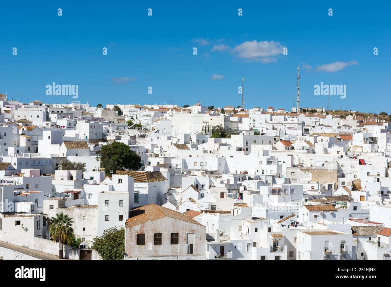 Vejer de la Frontera, weiße Häuser in der Provinz Cadiz. Andalusien, Spanien Stockfoto