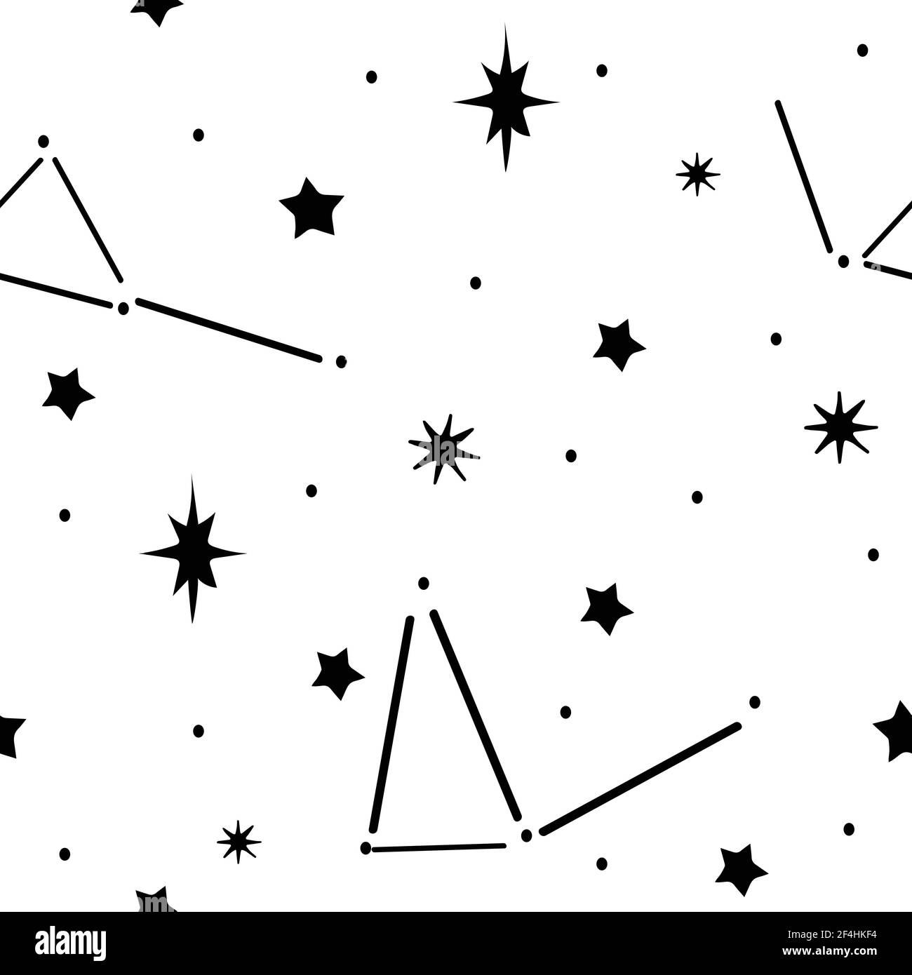 Einfache Wiederholung Vektor-Muster mit Sternen auf weißem Hintergrund. Nahtloses Raum Tapete Design. Stock Vektor