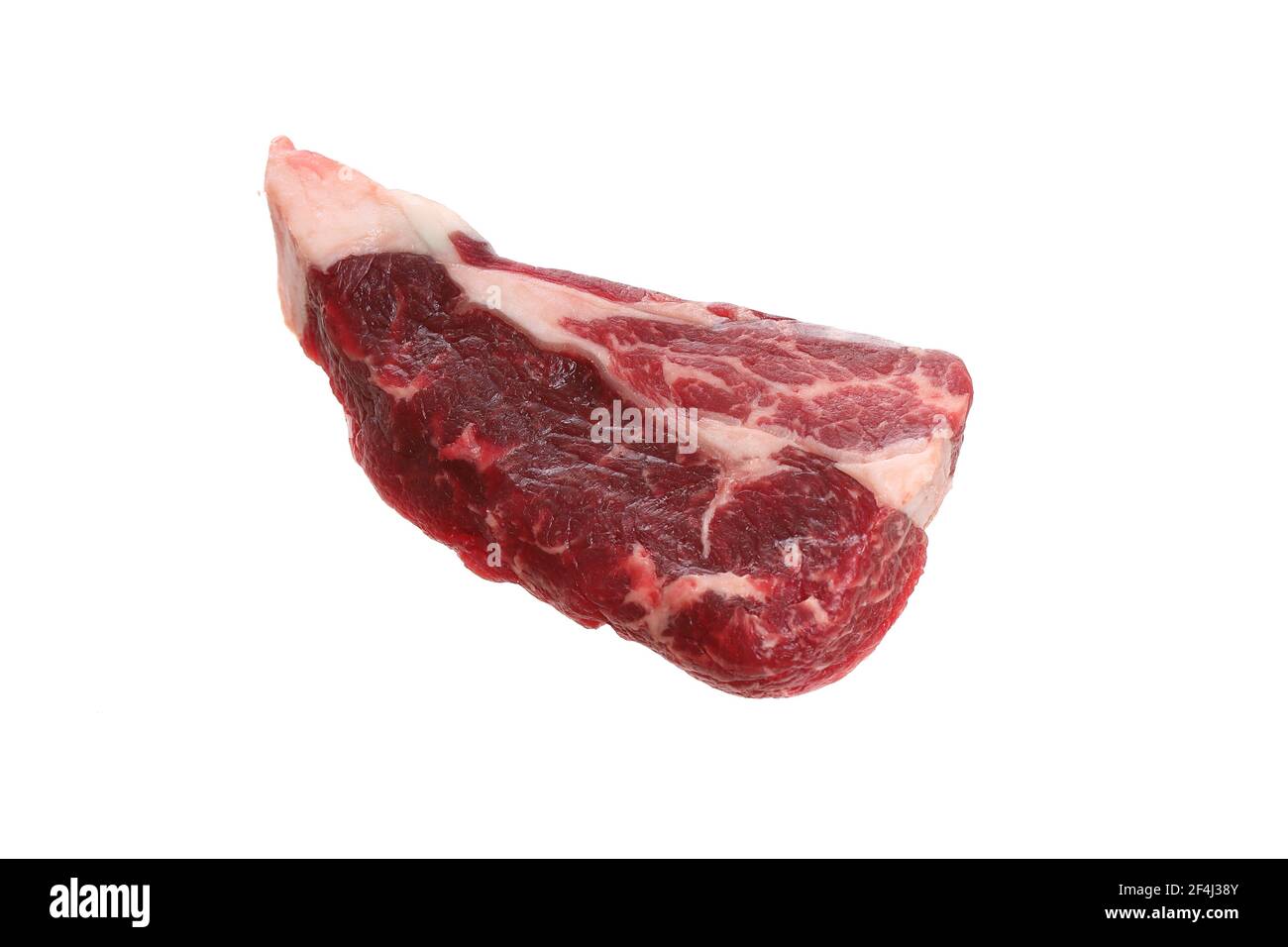 RAW Beef Steak isoliert auf weißem Hintergrund Stockfoto