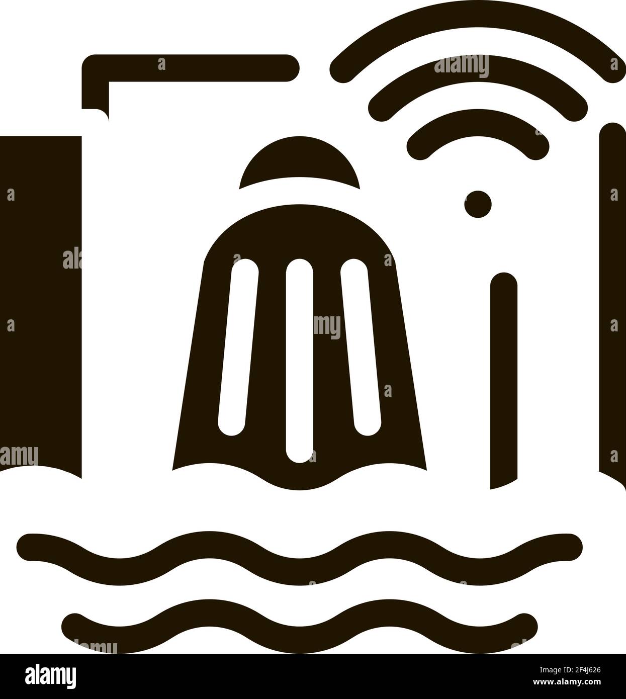 Smart Hydroelectric Power Station Icon Vektor Glyphe Illustration Stock Vektor