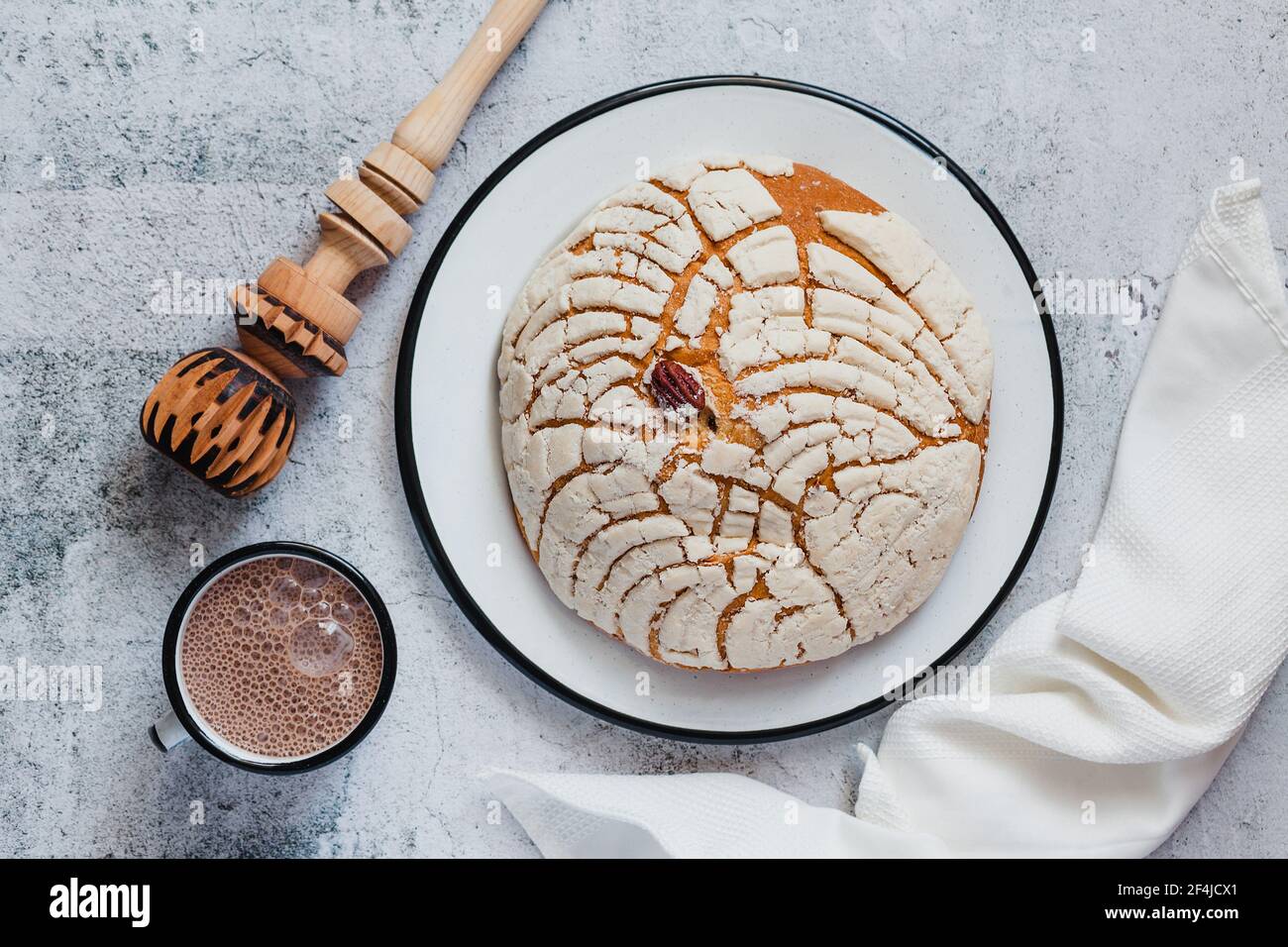 Conchas mexikanische süße Brot und Schokolade traditionelle Bäckerei aus Mexiko Stockfoto