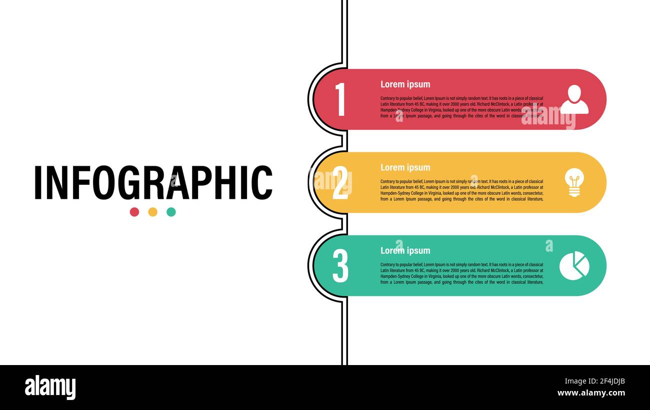 Infografik Design-Vorlage mit Geschäftskonzept Vektor-Illustration mit 3 Schritte oder Optionen oder Prozesse stellen einen Arbeitsfluss oder ein Diagramm dar Stock Vektor