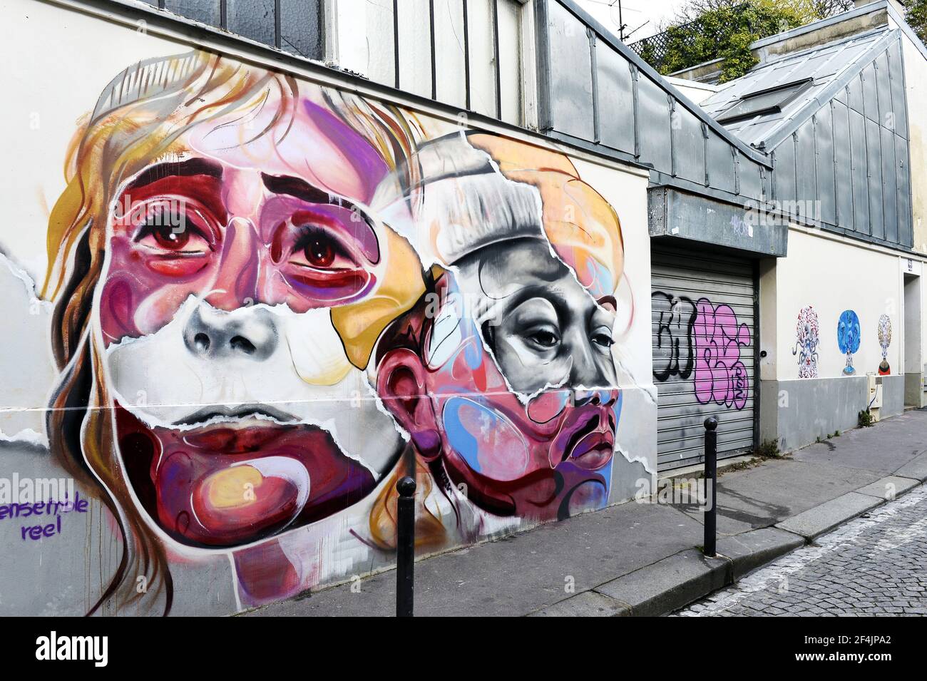 Street Art in Montmartre - Paris - Frankreich Stockfoto