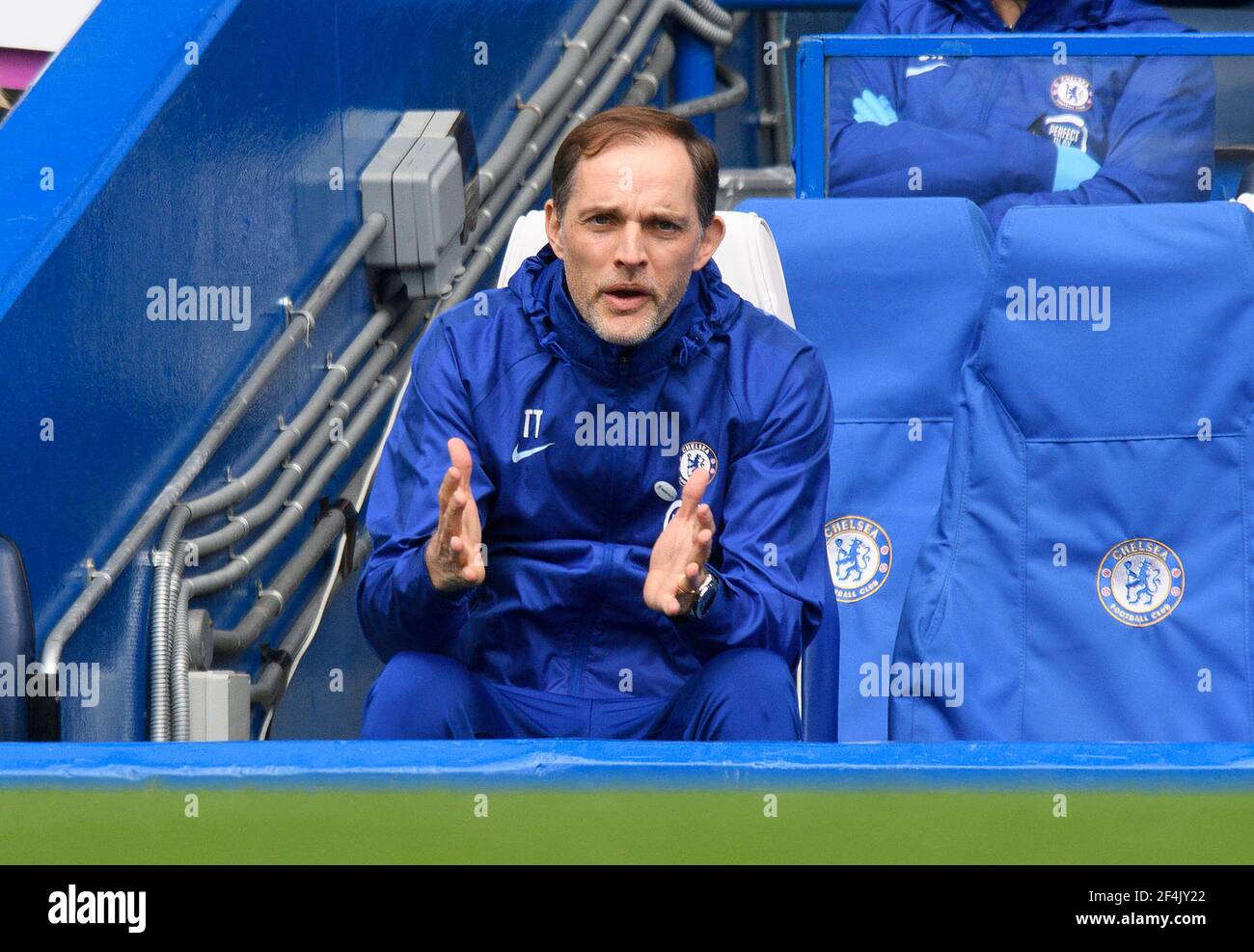 Stamford Bridge, London, 21. März 2021 Chelsea's Head Coach Thomas Tuchel während ihres FA Cup-Spiels gegen Sheffield United Bildnachweis : © Mark Pain / Alamy Live News Stockfoto