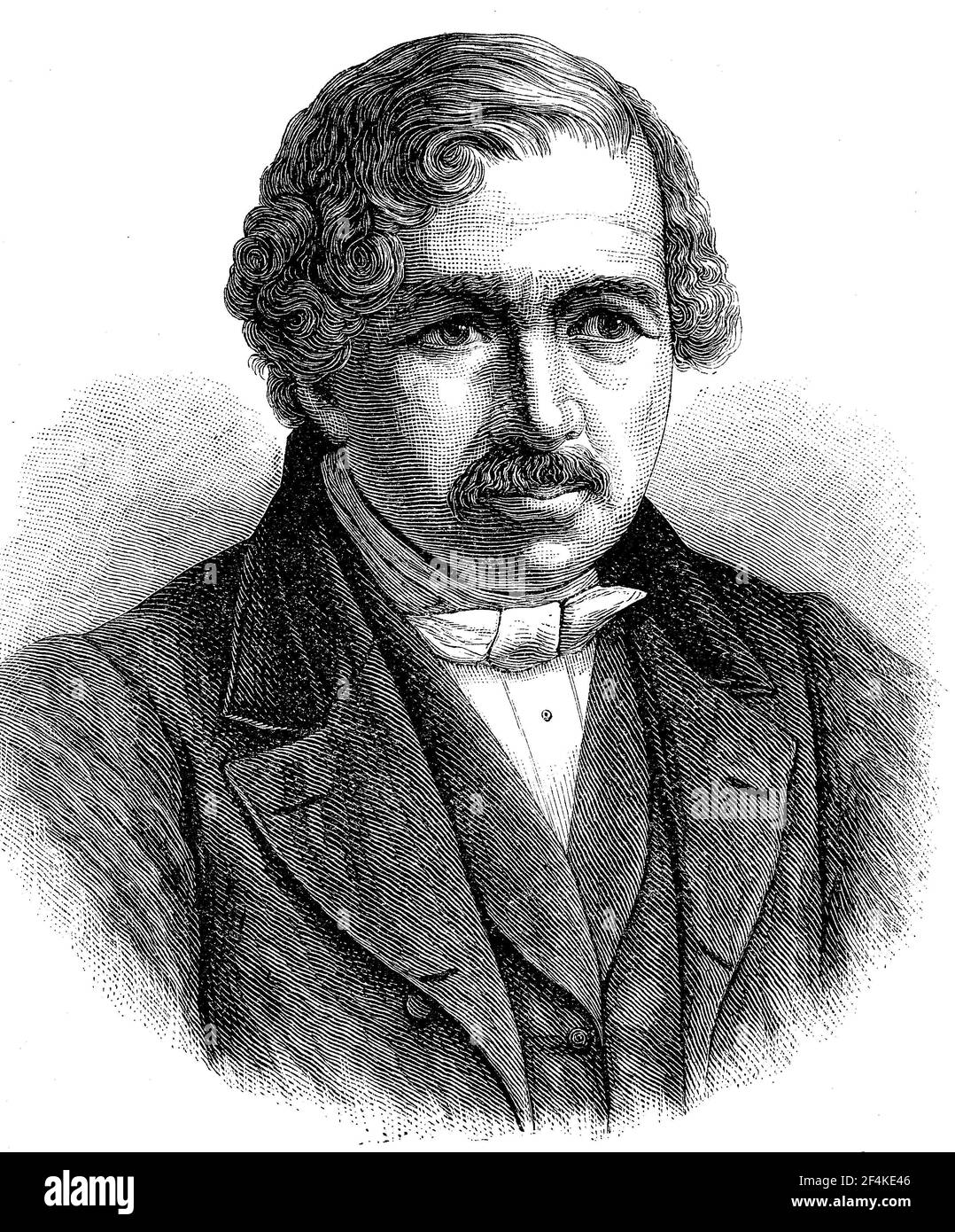 Louis Jacques Mande Daguerre, 18. November 1787 - 10. Juli 1851, war ein französischer Maler und Erfinder des ersten kommerziell brauchbaren fotografischen Verfahrens, des Daguerreotyps / Louis Jacques Mande Daguerre, 18. 1787. - 10. November. Juli 1851, war ein französischer Maler und Erfinder des ersten kommerziell nutzbaren fotografischen Verfahrens, der Daguerreotypie, Historisch, historisch, digital verbesserte Reproduktion eines Originals aus dem 19th. Jahrhundert / digitale Reproduktion einer Originalvorlage aus dem 19. Jahrhundert Stockfoto