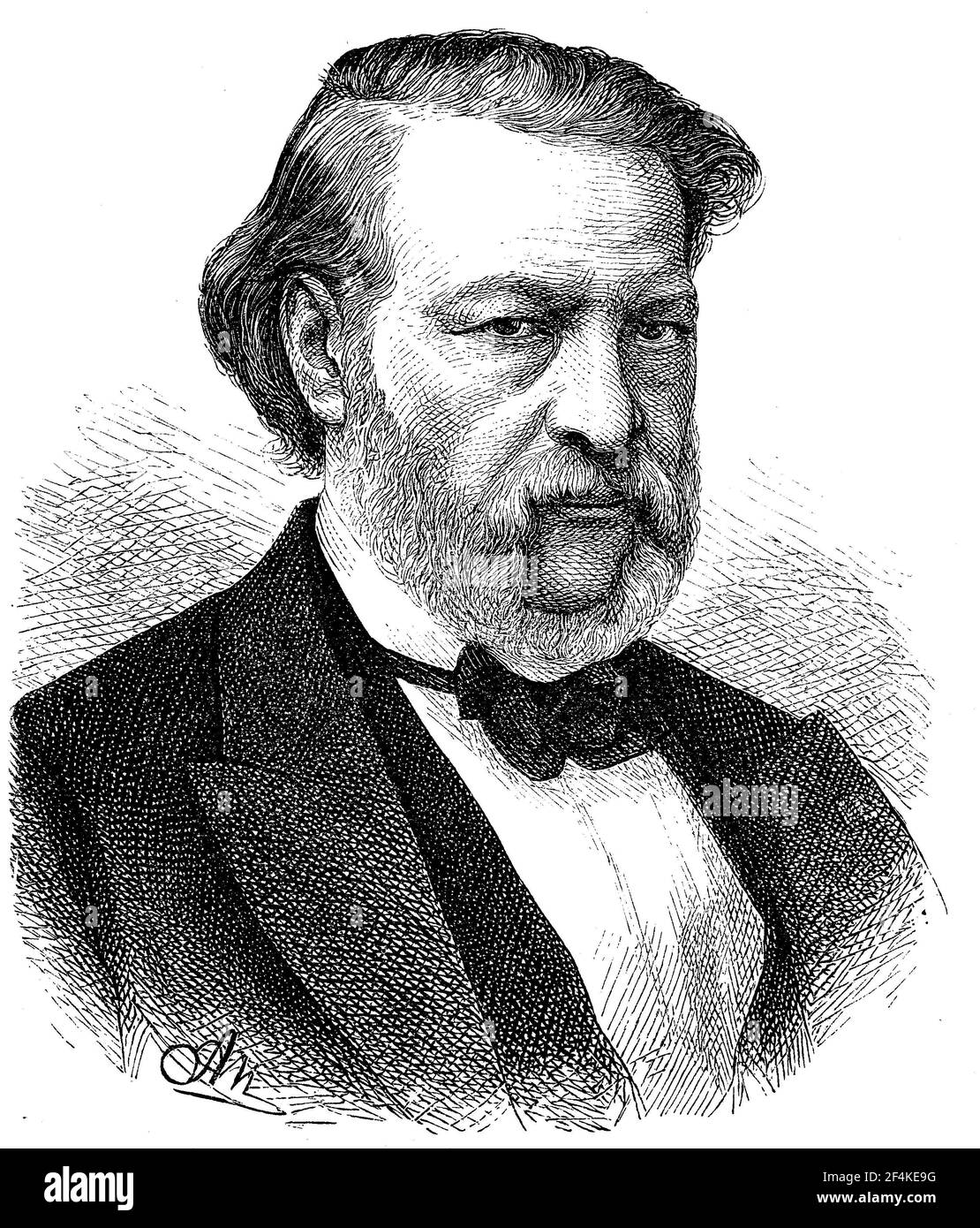 Hendrik Conscience, 3. Dezember 1812 - 10. September 1883, flämischer Geschichtenerzähler und Mitbegründer flämischer Literatur / Hendrik Conscience, 3. Dezember 1812 - 10. September 1883, ein flämischer Erzähler und Mitgründer der Flämischen Literatur, Historisch, historisch, digital verbesserte Reproduktion eines Originals aus dem 19th. Jahrhundert / digitale Reproduktion einer Originalvorlage aus dem 19. Jahrhundert Stockfoto