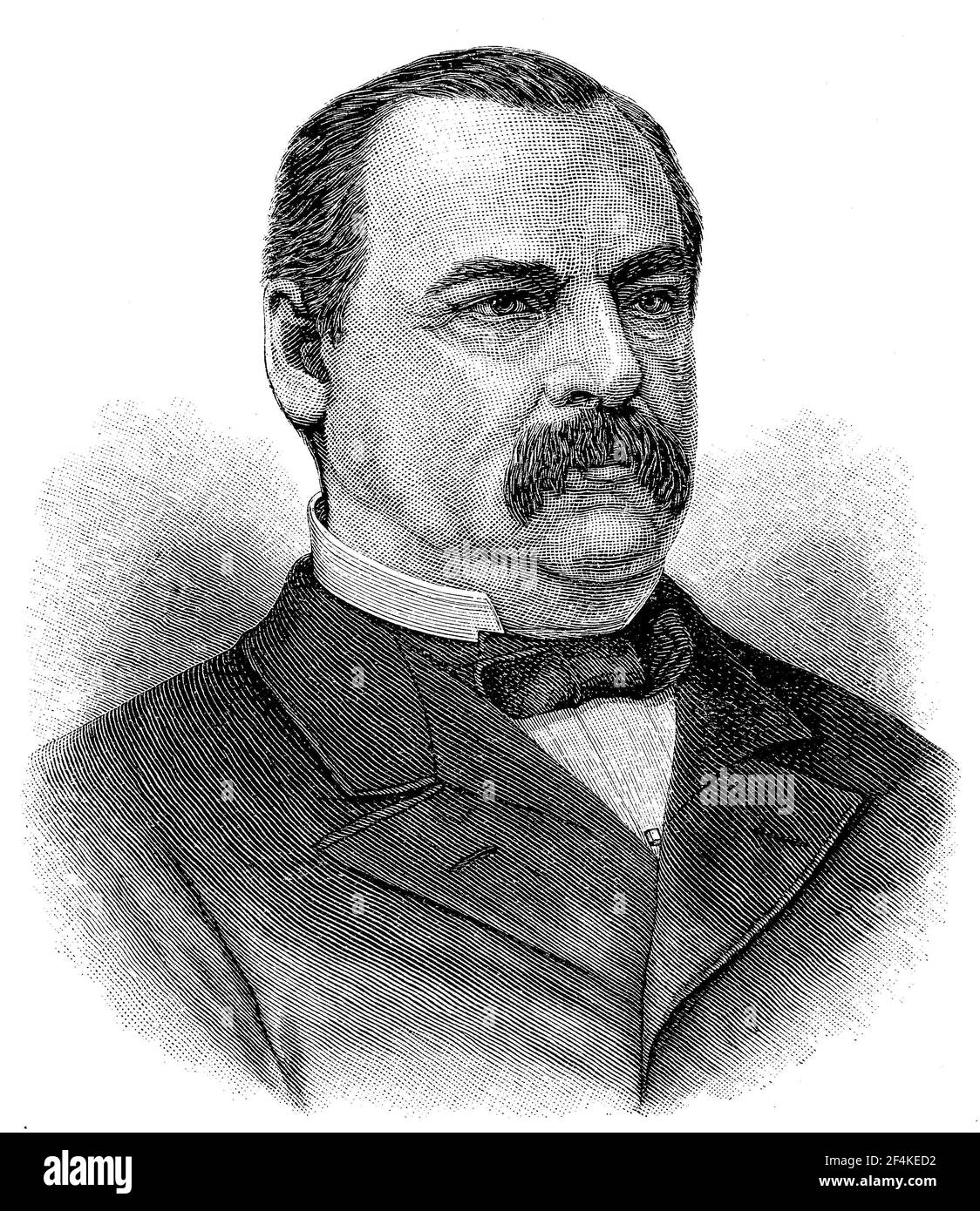 Stephen Grover Cleveland, 18. März 1837 - 24. Juni 1908, war ein US-Politiker und der 22nd und 24th Präsident der Vereinigten Staaten / Stephen Grover Cleveland, 18. März 1837 - 24. Juni 1908, war ein US-amerikanischer Politiker und der 22. Sowie 24. Präsident der Vereinigten Staaten, Historisch, historisch, digital verbesserte Reproduktion eines Originals aus dem 19th. Jahrhundert / digitale Reproduktion einer Originalvorlage aus dem 19. Jahrhundert Stockfoto