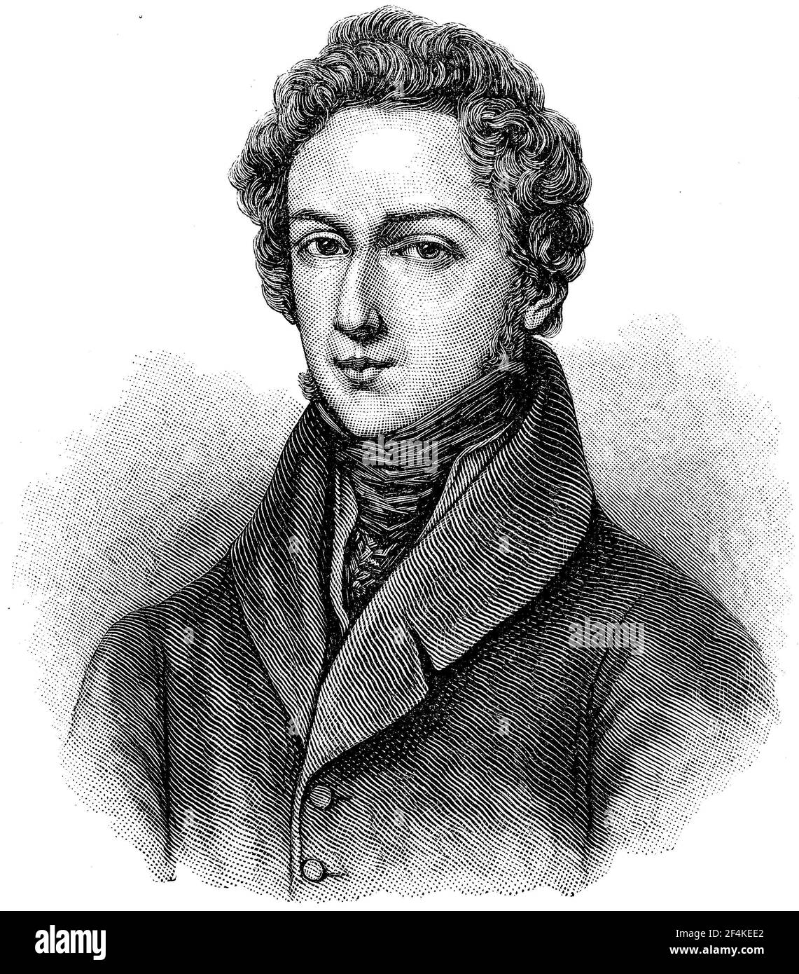 Fryderyk Franciszek Chopin, 22. Februar oder 1. März 1810 - 17. Oktober 1849, war ein polnischer Komponist, Pianist und Klavierlehrer / Fryderyk Franciszek Chopin, 22. Februar oder 1. März 1810 - 17. Oktober 1849, war ein polnischer Komponist, Pianist und Klavierpagoge, Historisch, historisch, digital verbesserte Reproduktion eines Originals aus dem 19th. Jahrhundert / digitale Reproduktion einer Originalvorlage aus dem 19. Jahrhundert Stockfoto