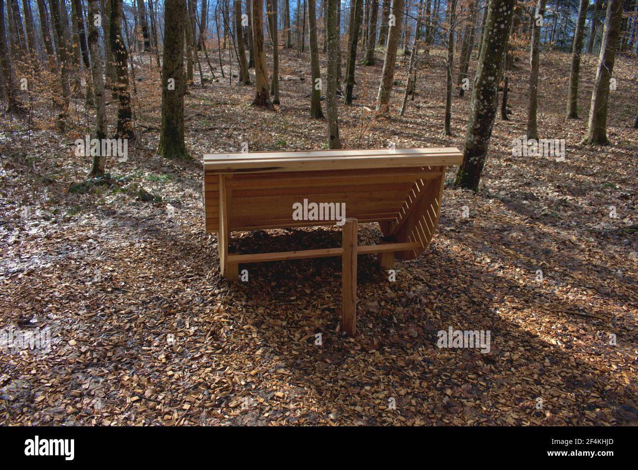 Ort zum Entspannen im Wald in Vaduz in Liechtenstein 17.2.2021 Stockfoto