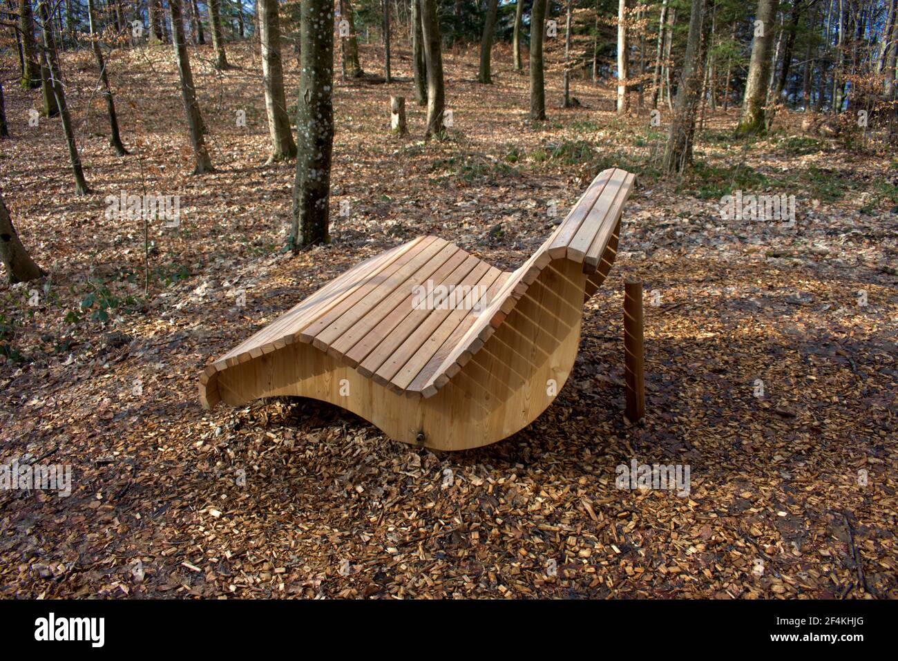 Ort zum Entspannen im Wald in Vaduz in Liechtenstein 17.2.2021 Stockfoto