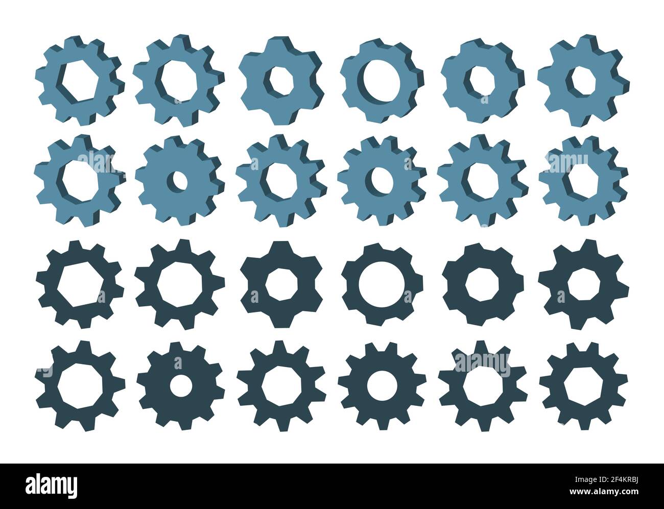 Zahnradsatz auf weißem Hintergrund. Geeignete Vektor für Fabrik, Industrie, Technologie, Website, digital, Mechaniker, Rad. Vektorgrafik Stock Vektor