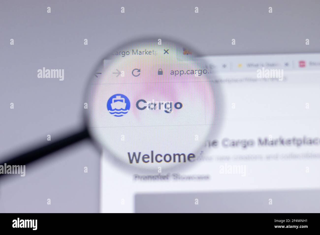 New York, USA - 18. März 2021: Cargo-Logo, Symbol auf Website close-up, illustrative Editorial Stockfoto