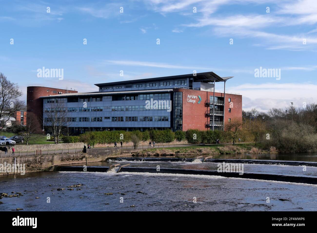 Ayrshire College, Ayr Campus, Riverside Building, Dam Park, Ayr, Schottland, Großbritannien Stockfoto