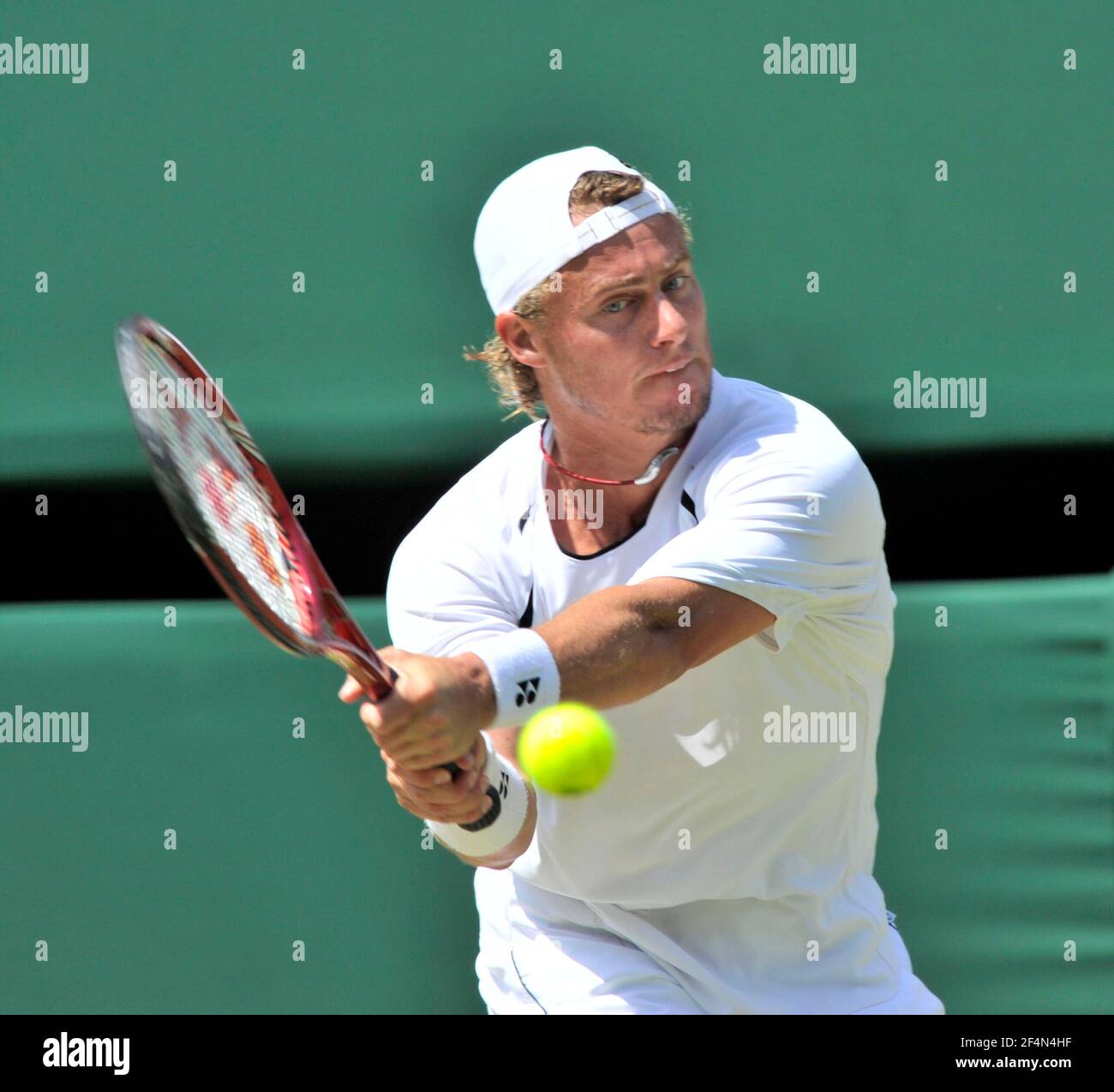 WIMBLEDON 2009 4th TAGE. JUAN MARTIN DEL POTRO V LLEYTON HEWITT. 25/6/09. BILD DAVID ASHDOWN Stockfoto